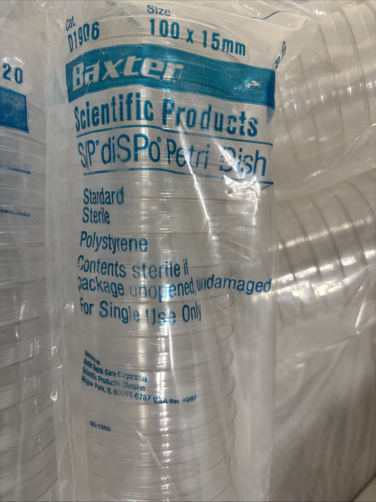 Baxter Polystyrene Sterile Petri Dishes Lot 7 Packs of 20 Total 140