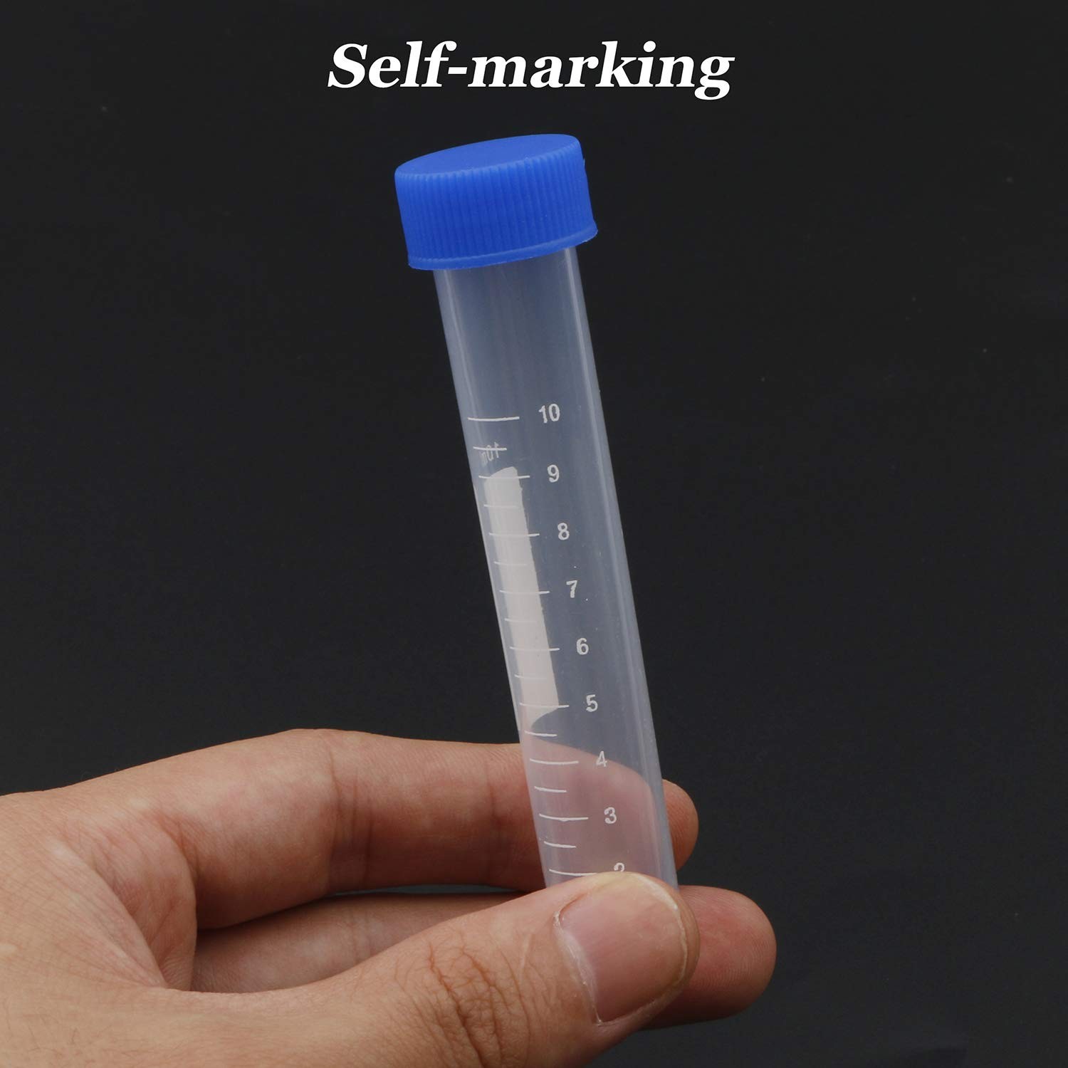 Kesell Centrifuge Tubes Round Bottom Screw Cap Plastic Test Tube Vials 10ml with