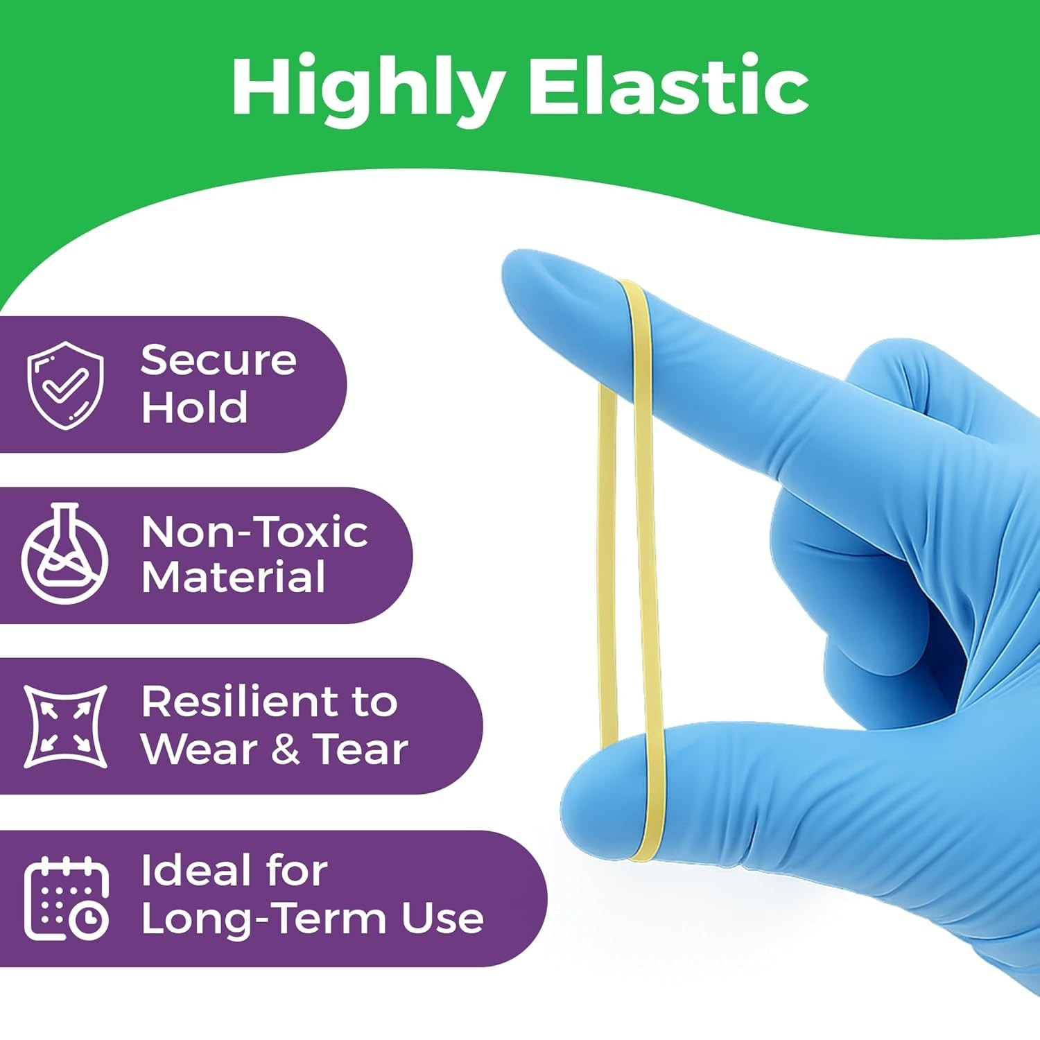 Comfortable 3/16 Neon Elastic Bands – Ideal for Braces, Hair & Crafts, 100 Pack