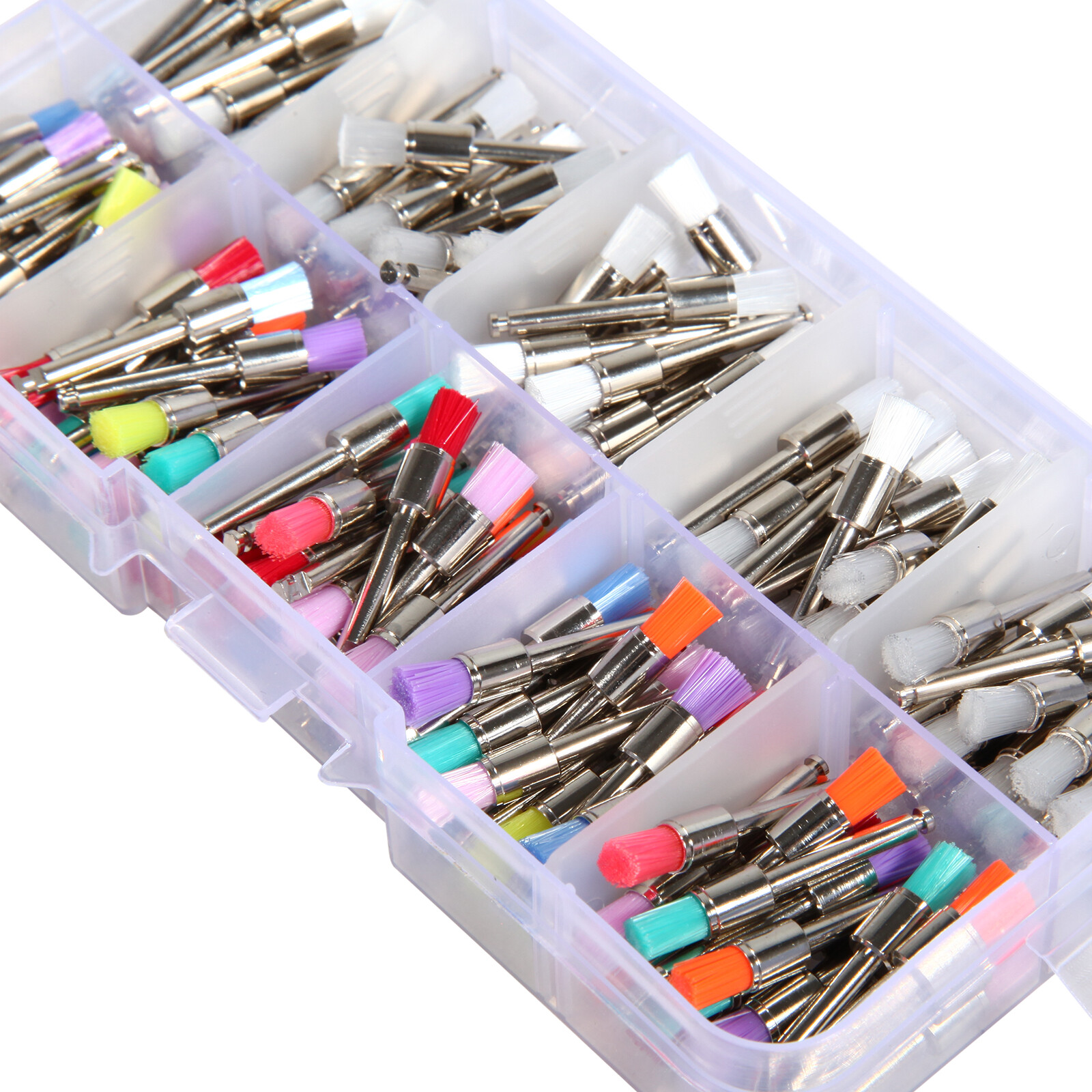 200Pcs Dental Colorful Nylon Bowl Flat Polishing Polisher Prophy Brushes Brush