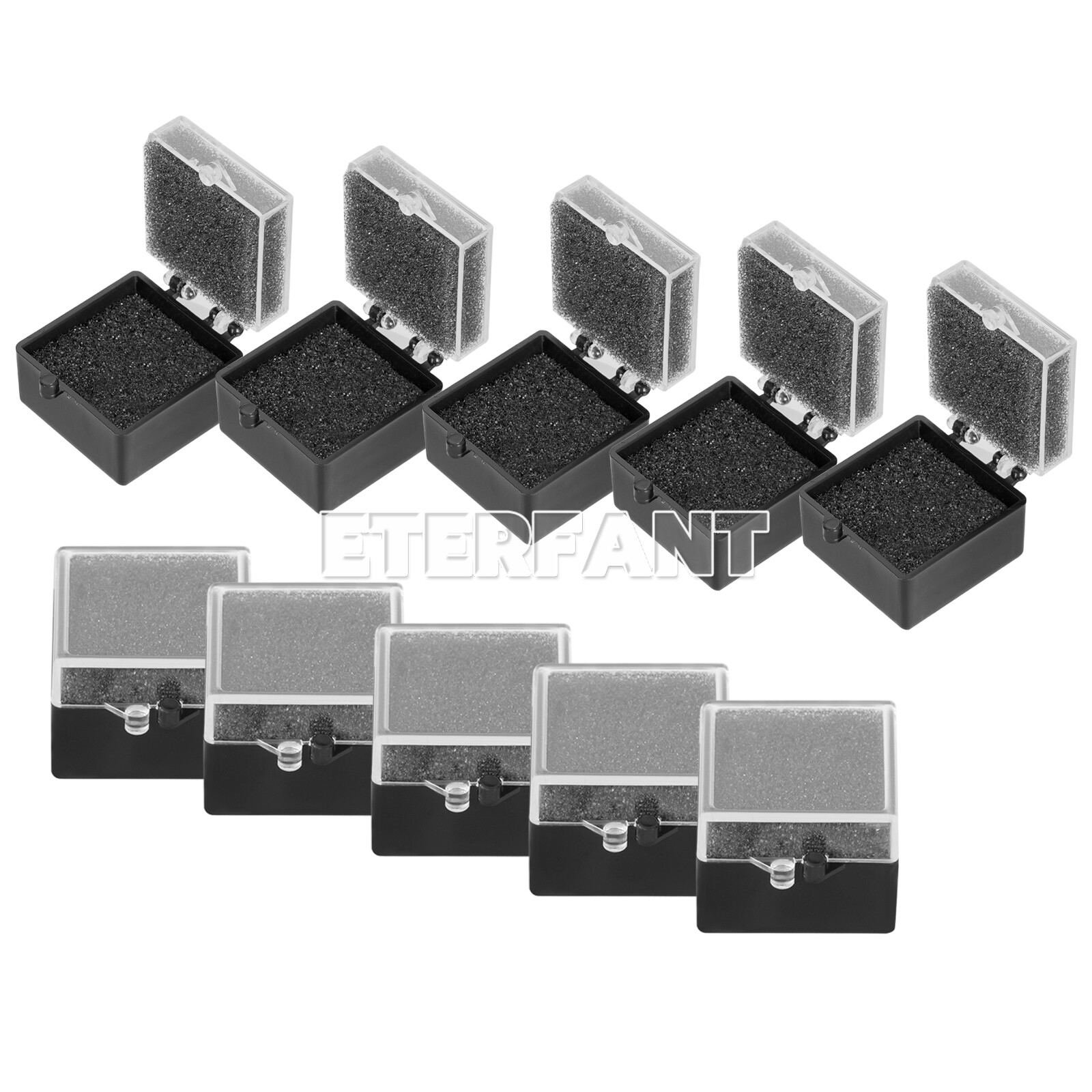 Dental Lab Crown/Veneer/Bridge Boxes 1×1 Clear Top with Sponge Fillers