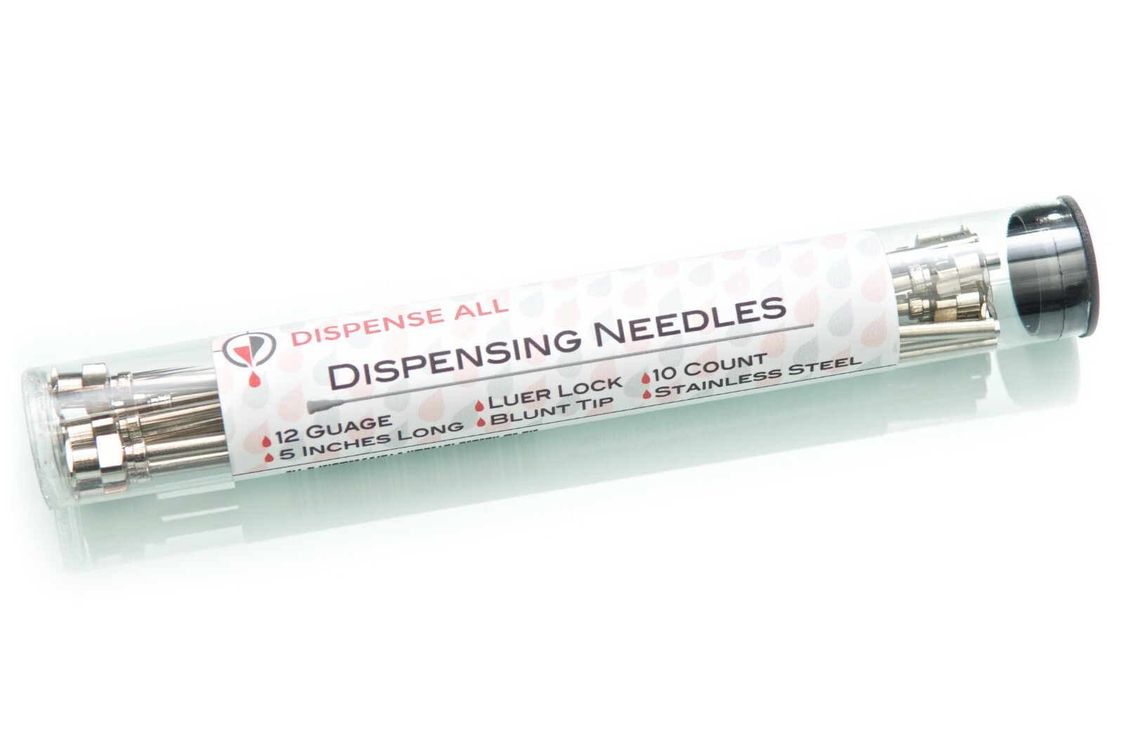 Dispense All – 10 Pack – 5″ Dispensing Needle – Blunt Tip, Luer Lock, All Metal