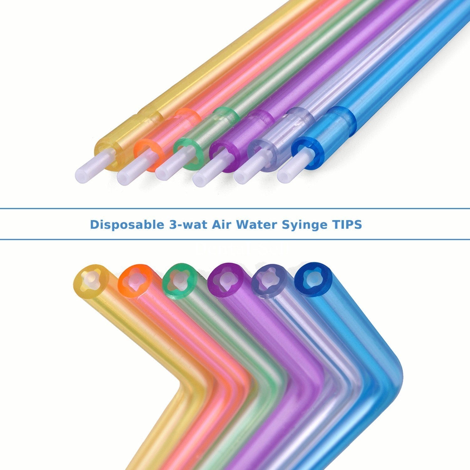 250/PK Dental Disposable 3 Way Air Water Syringe Spray Nozzles Tube Tips Rainbow