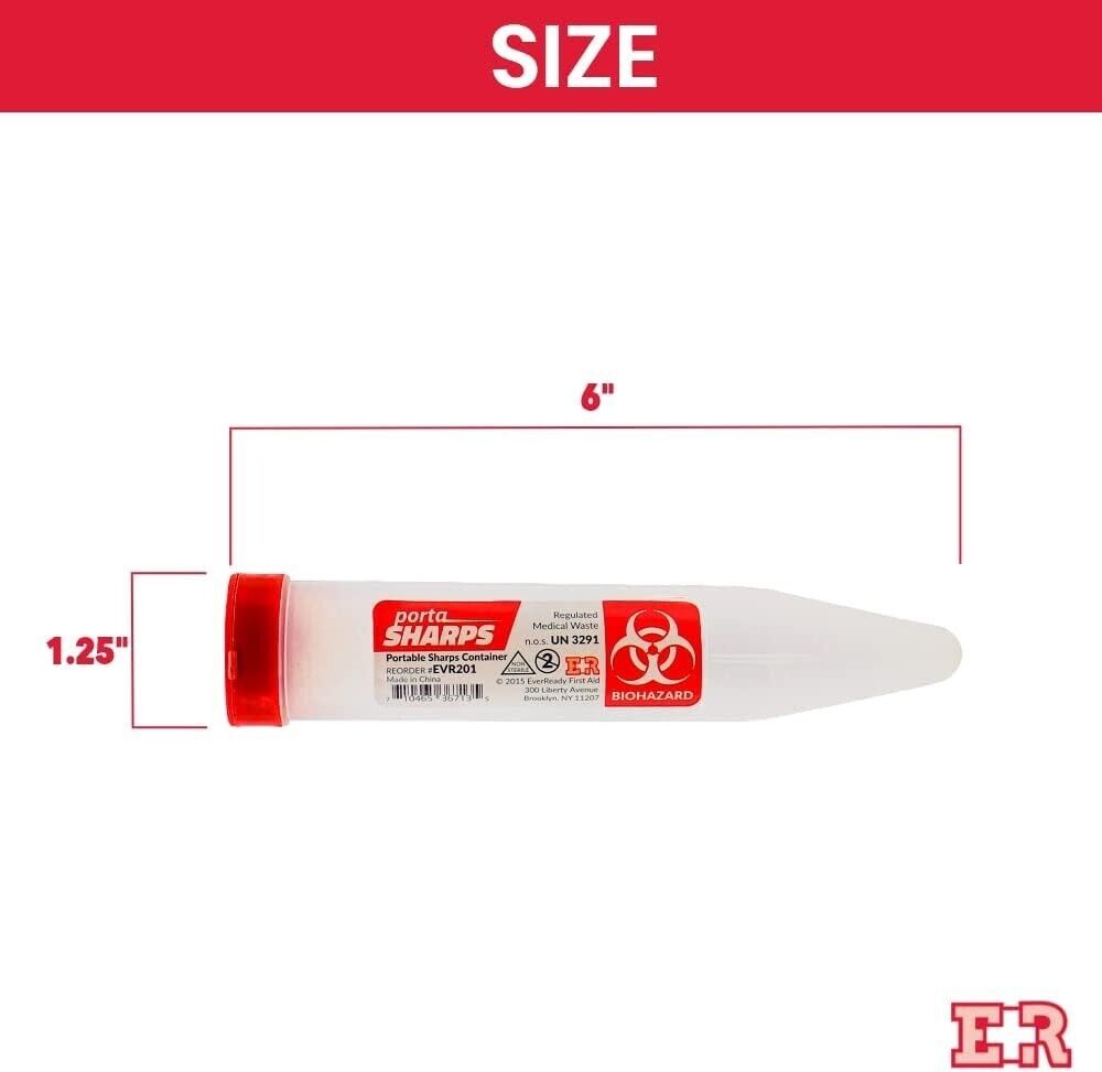 Ever Ready First Aid Porta Transportable Sharps Container with Locking Mechanism