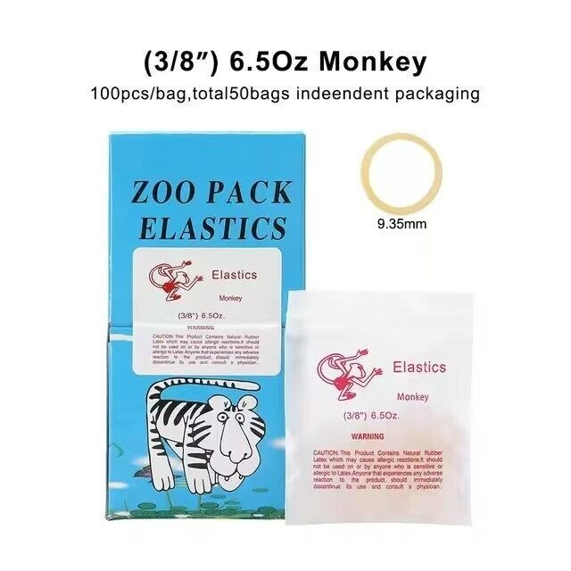 5000/ Heavy 6.5 Oz Orthodontic Latex Elastics Rubber Bands Braces Zoo PACK