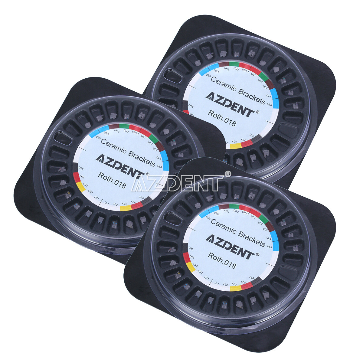 AZDENT Dental Orthodontic Ceramic Bracket Braces Mesh Base Roth/MBT 20pcs/Kit