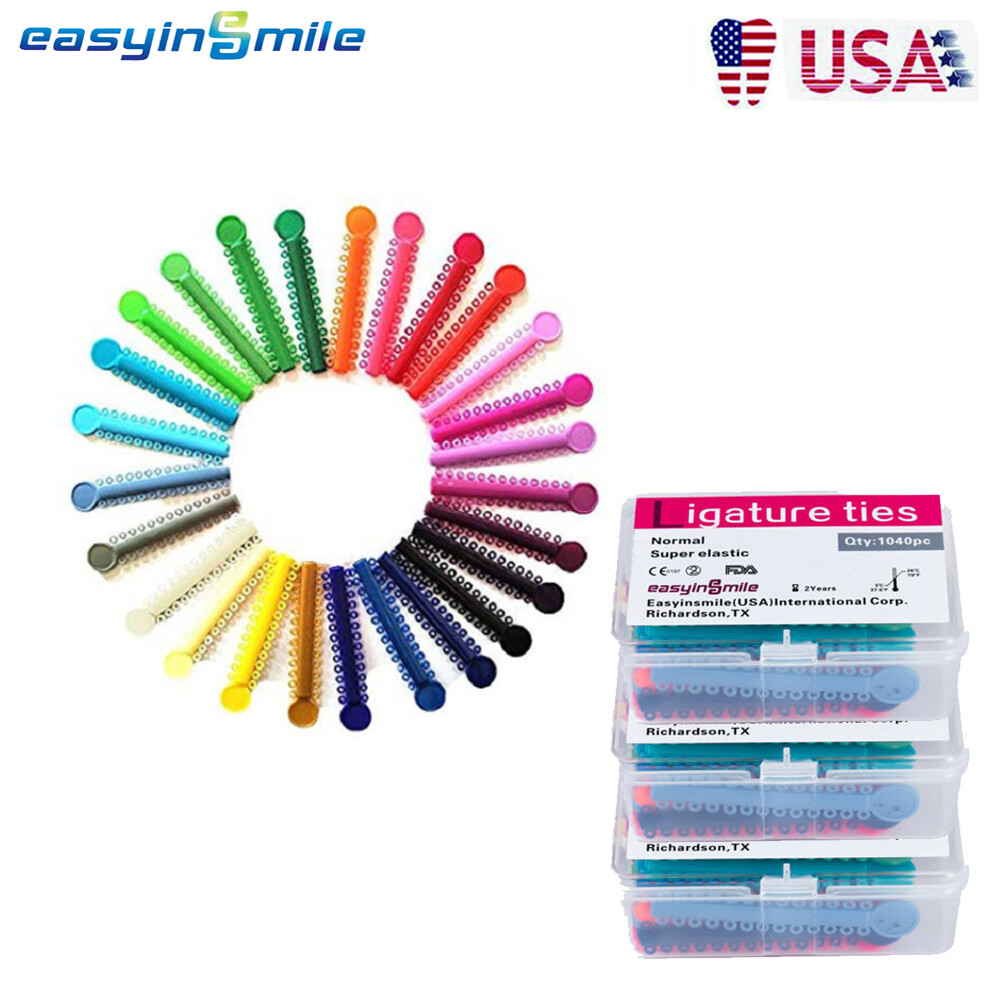 3*1040pcs Orthodontic Braces Ligature Ties Easyinsmile Dental Elastic Rubber
