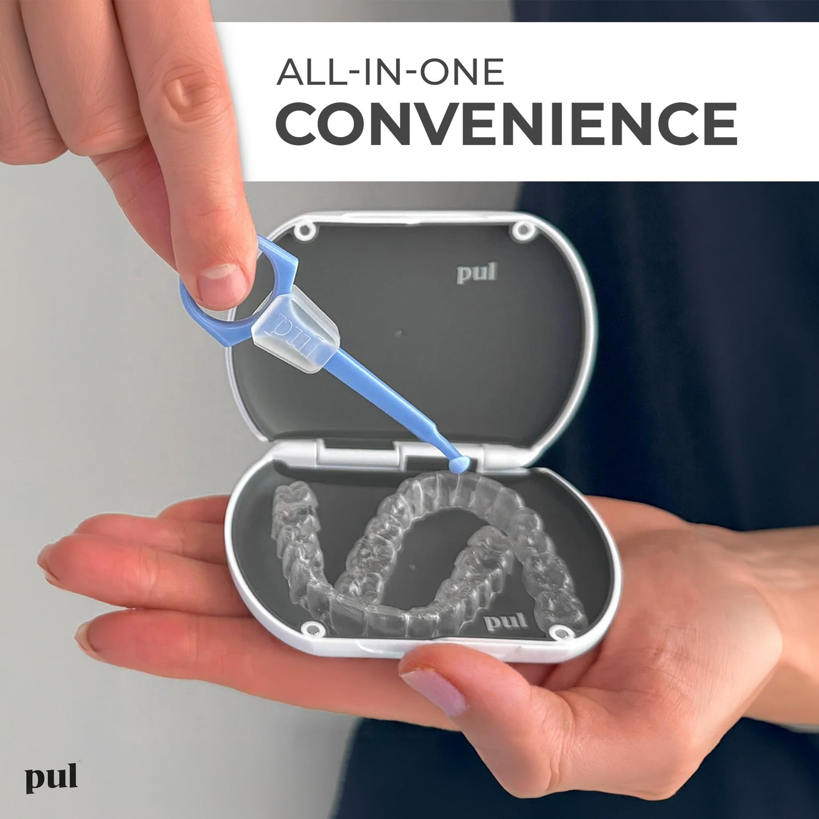 PUL Retainer Case for Invisalign & Clear Aligners – 1 Count (Pack of 1), Gray