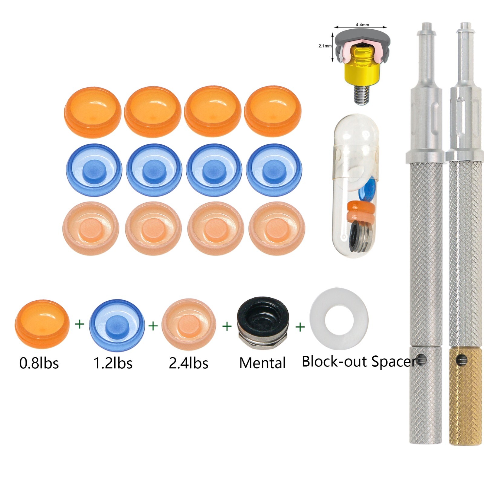 US For Zimmer Dental Locator Attachment Abutment & Male Cap Tool PAØ3.5mm 5mm GH