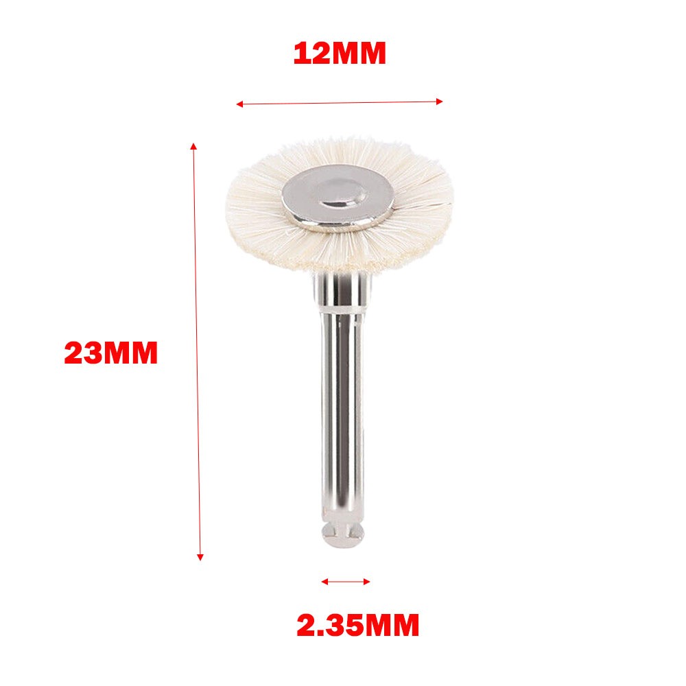 5Pcs Goat Hair Dental Polishing Brush Wheel 2.35mm Contra Angle RA Latch Type US