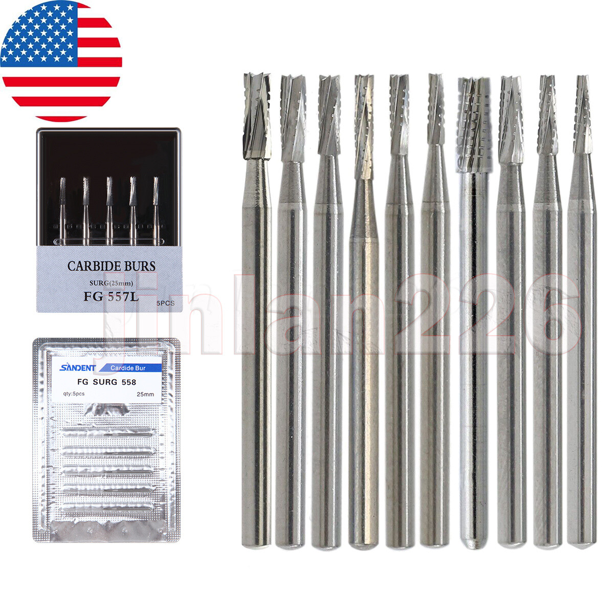 Dental Carbide Burs Long Surgical Burs High Speed FG SURG 556 557 558 330 2 3 4