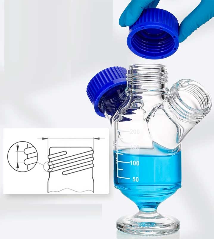 Lab Supply Glass Recovery Reagent Bottle 100ml-1000ml Multi GL45 Openings