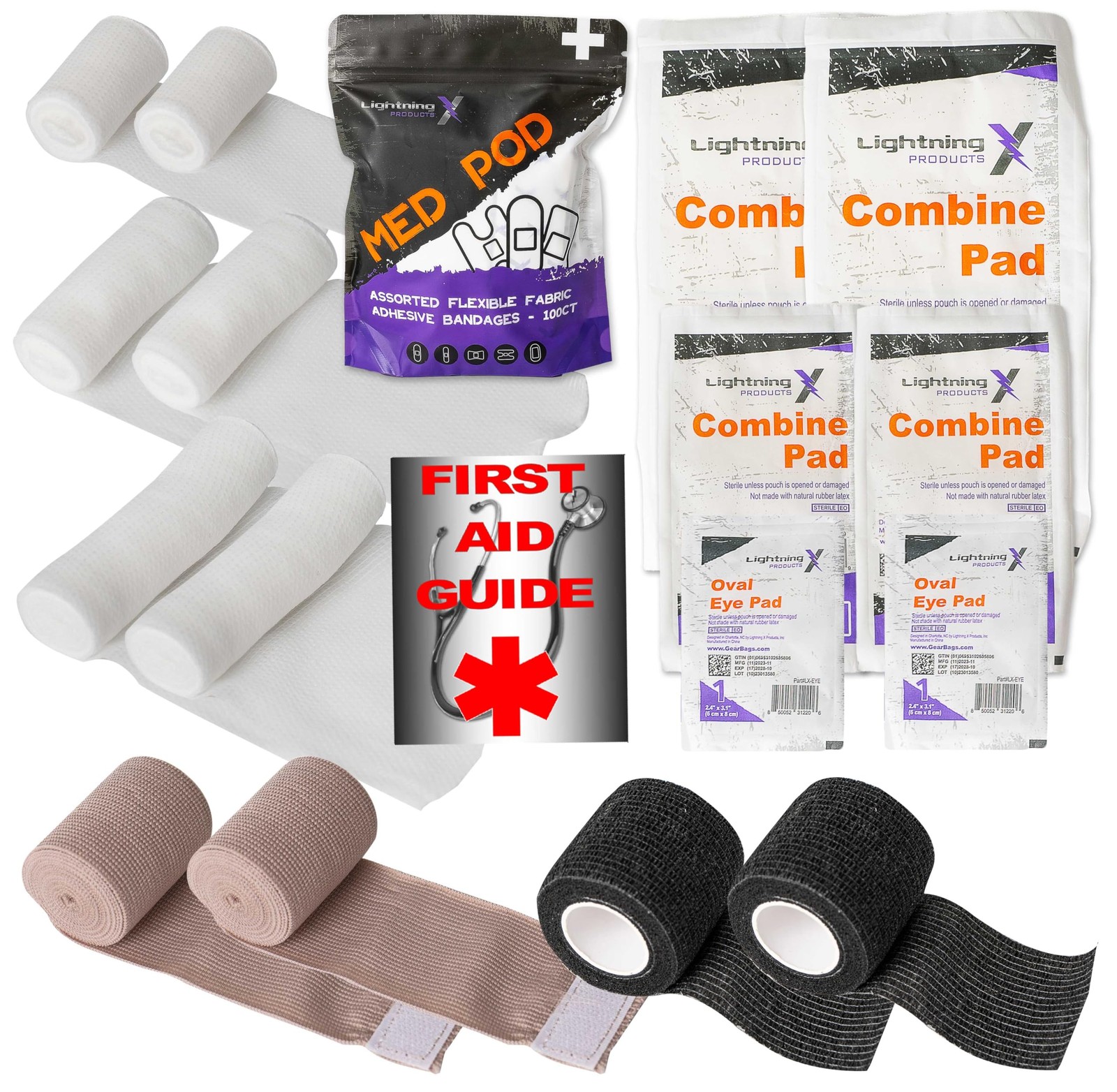 Lightning X EMS/EMT Premium Medical Gauze Bandage Refill Kit for First…