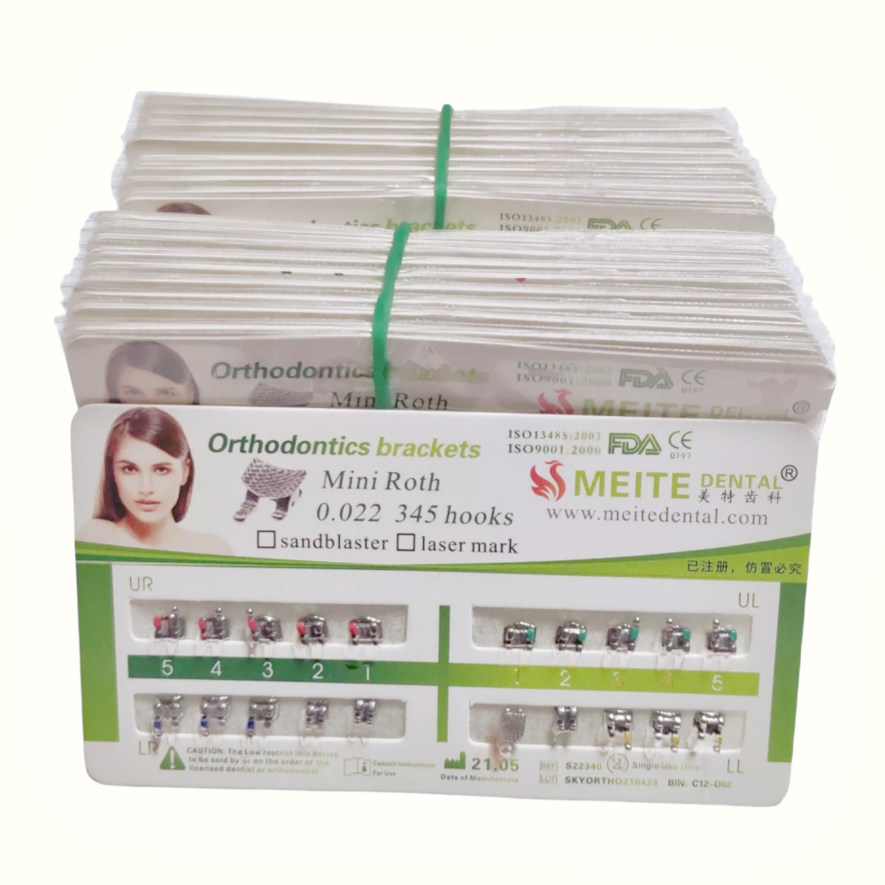 10 Cards Dental Orthodontic Brackets MIM Monoblock Mini Roth/MBT 022 345 Hooks