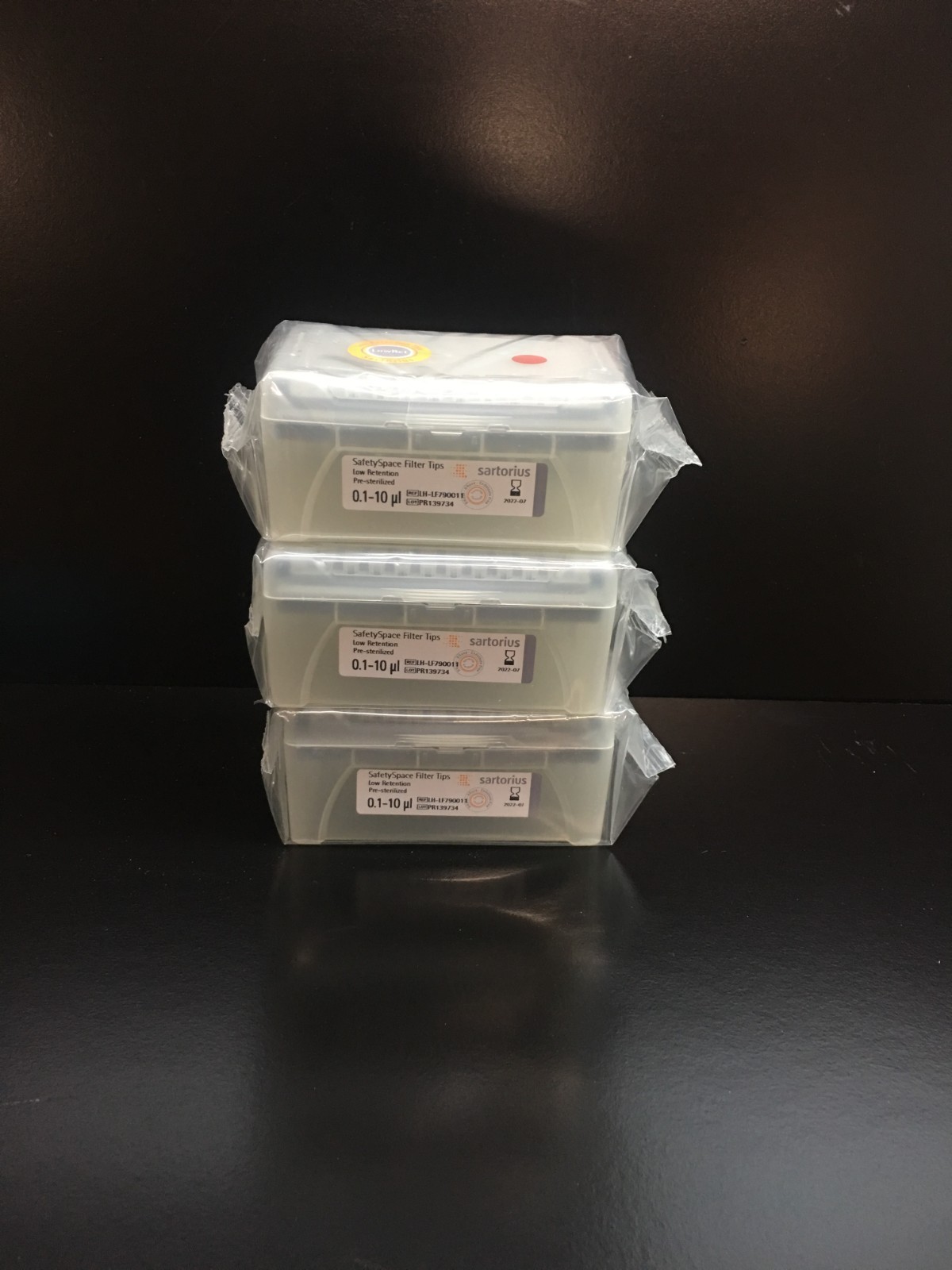 Sartorius REF LH-LF790011 SafetySpace Filter Pipette Tips 0.1-10uL Lot 3 Racks