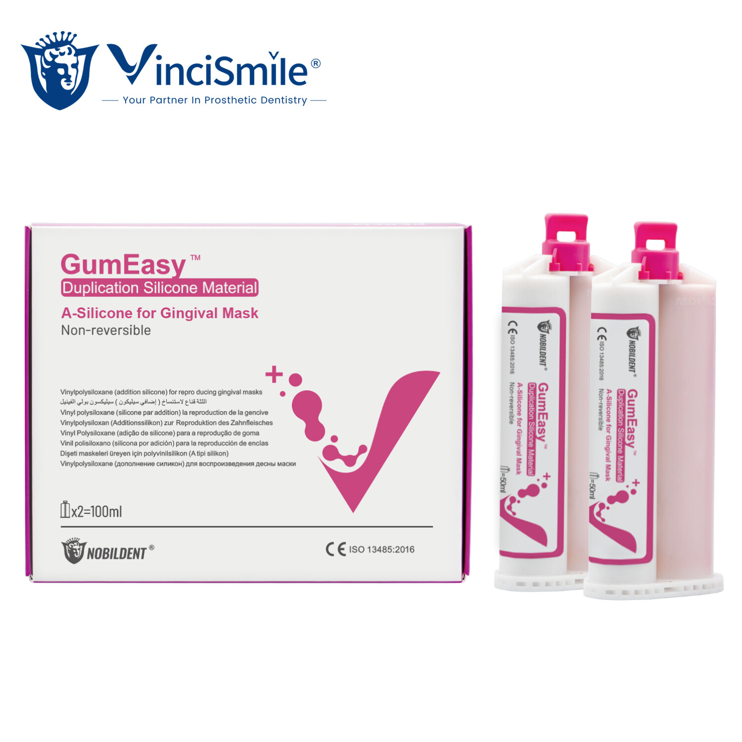 Vincismile Automix Flexible A-Silicone-Based for Gingival Masks Curing Silicone