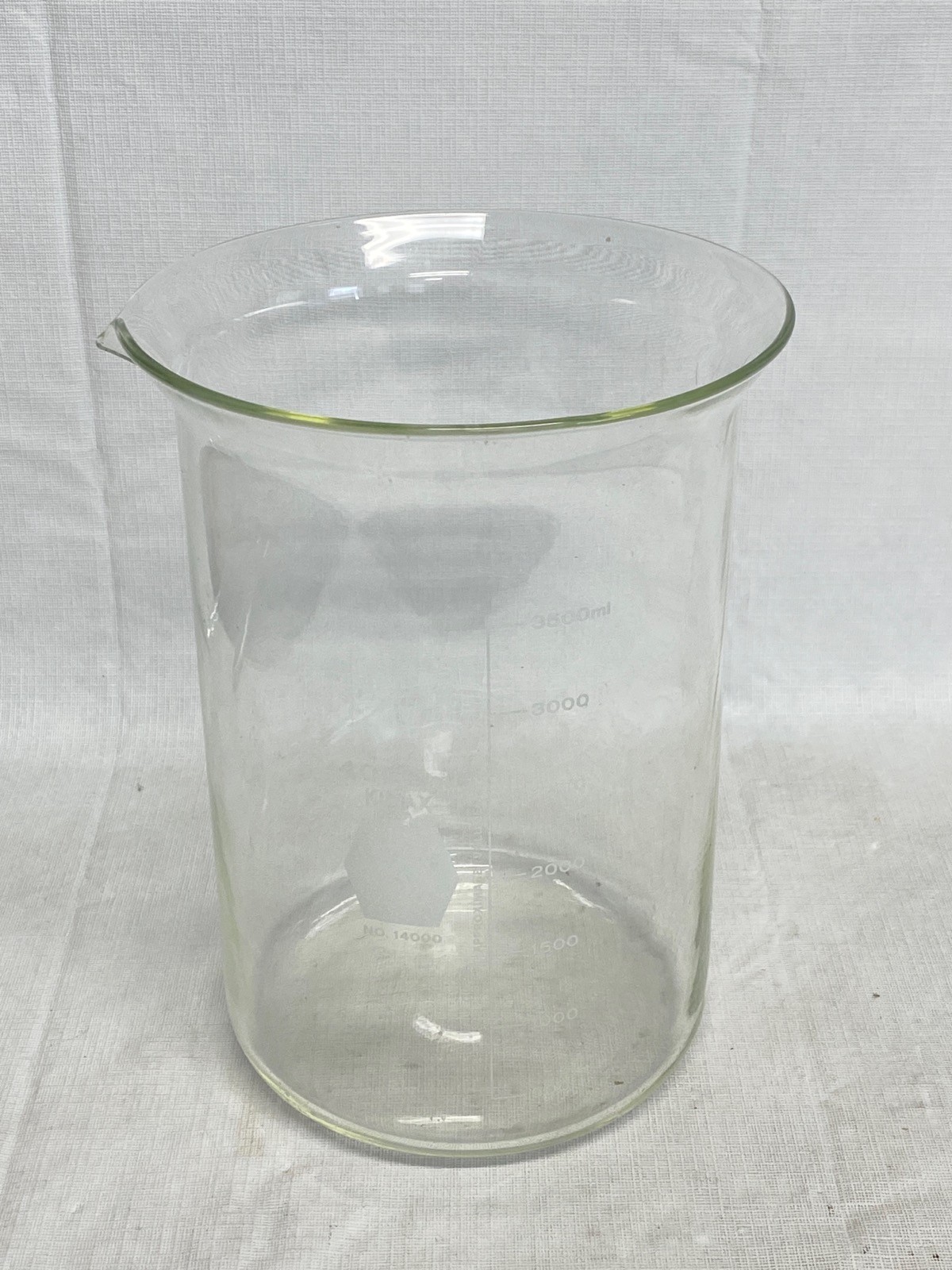 KIMAX Glass 4000mL 4L Low Form Graduated Griffin Beaker w/ Pour Spout 14000-4000