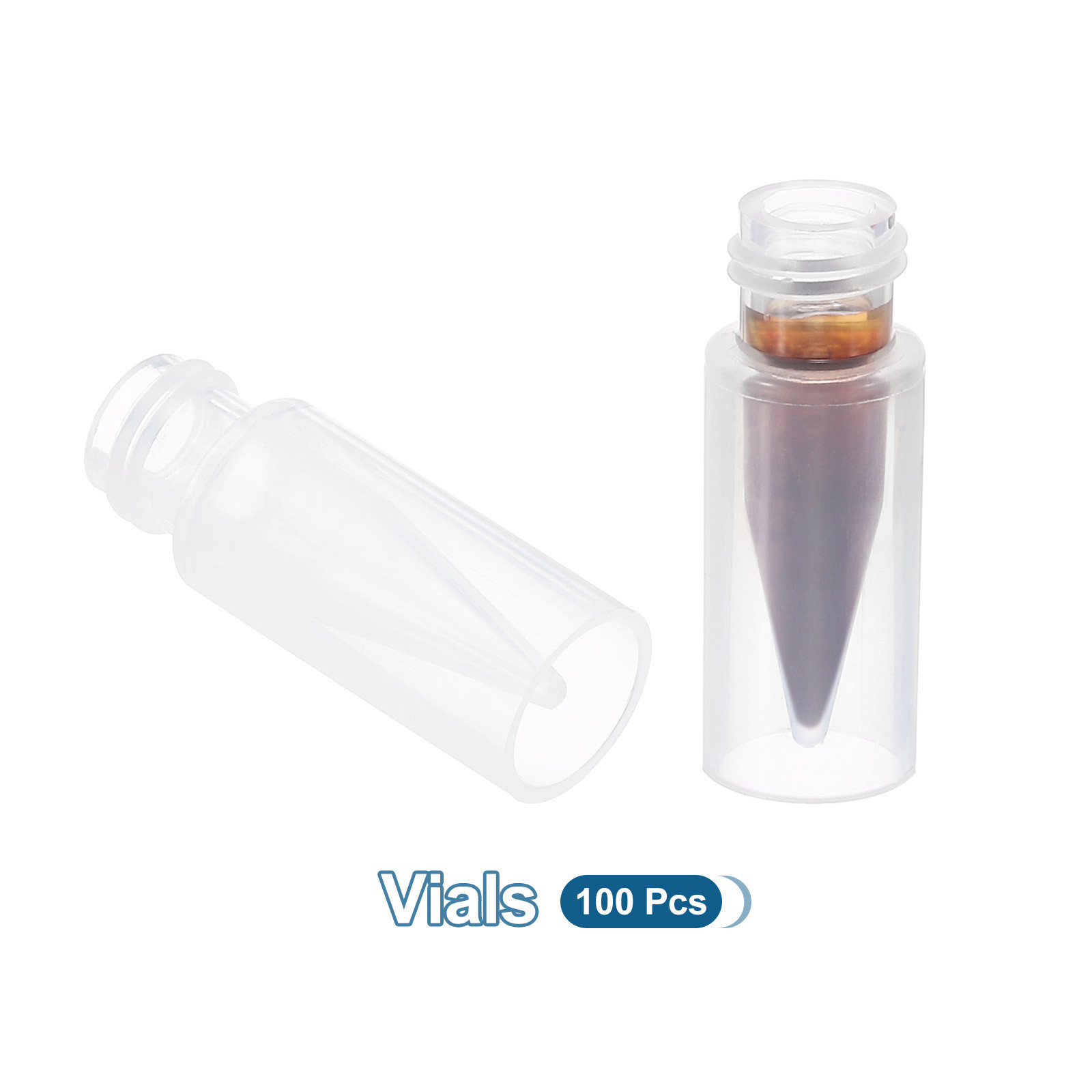 0.3ml Autosampler Vial, 100 Pack Polypropylene Screw Top Vials Lab Vials, Clear