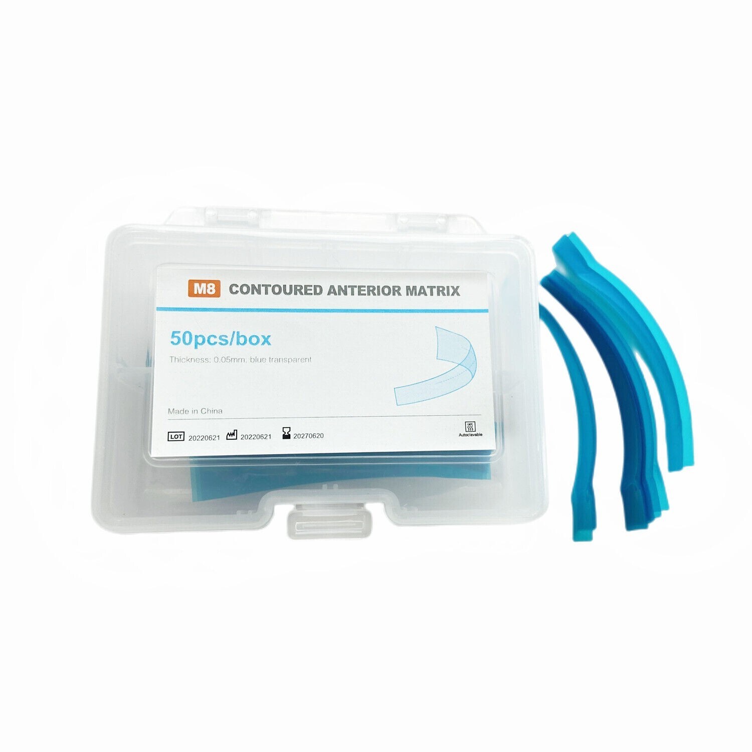 50 Pcs Dental Resin Matrices 0.05mm Matrix Bands Blue Strip Anterior Restoration