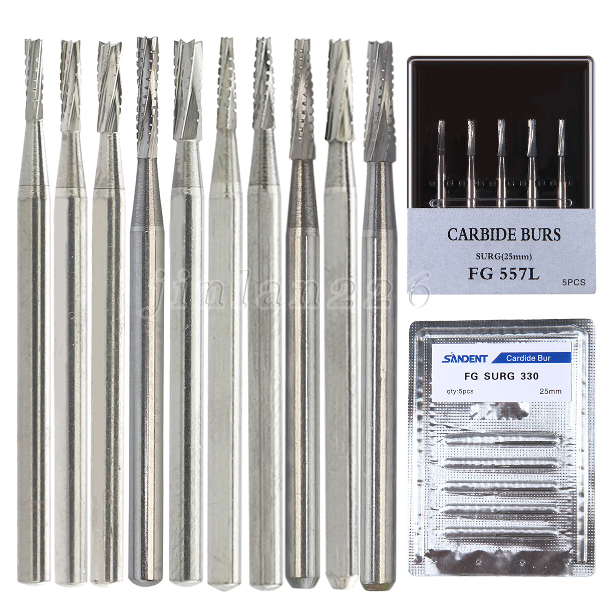 Dental Surgical Length Burs FG SURG 25mm Carbide burr Straight Fissure