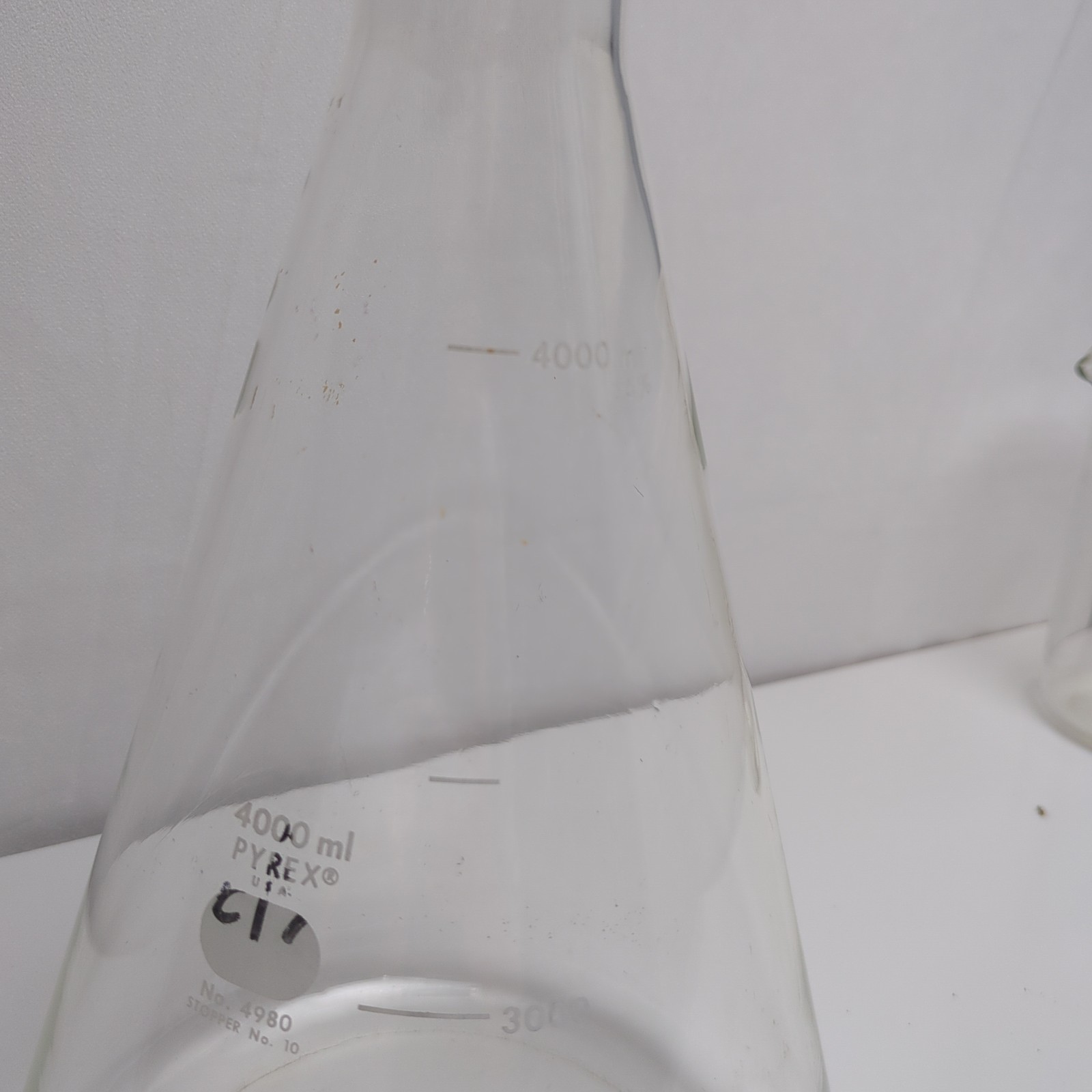 Corning Pyrex 4980-4L 4000ml Erlenmeyer Flask Heavy