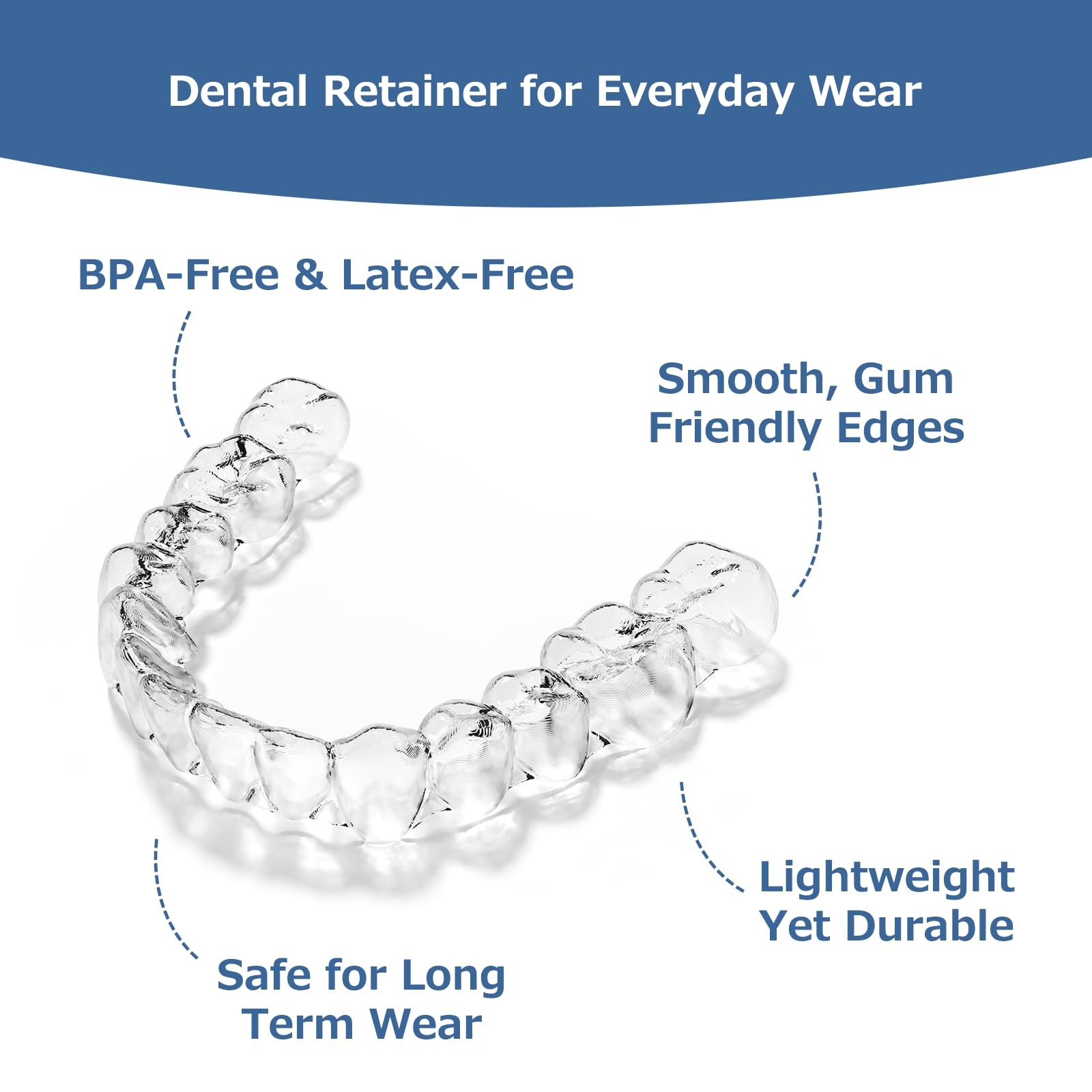 Custom Clear Retainers for Teeth, Upper & Lower Set – 1 Set,