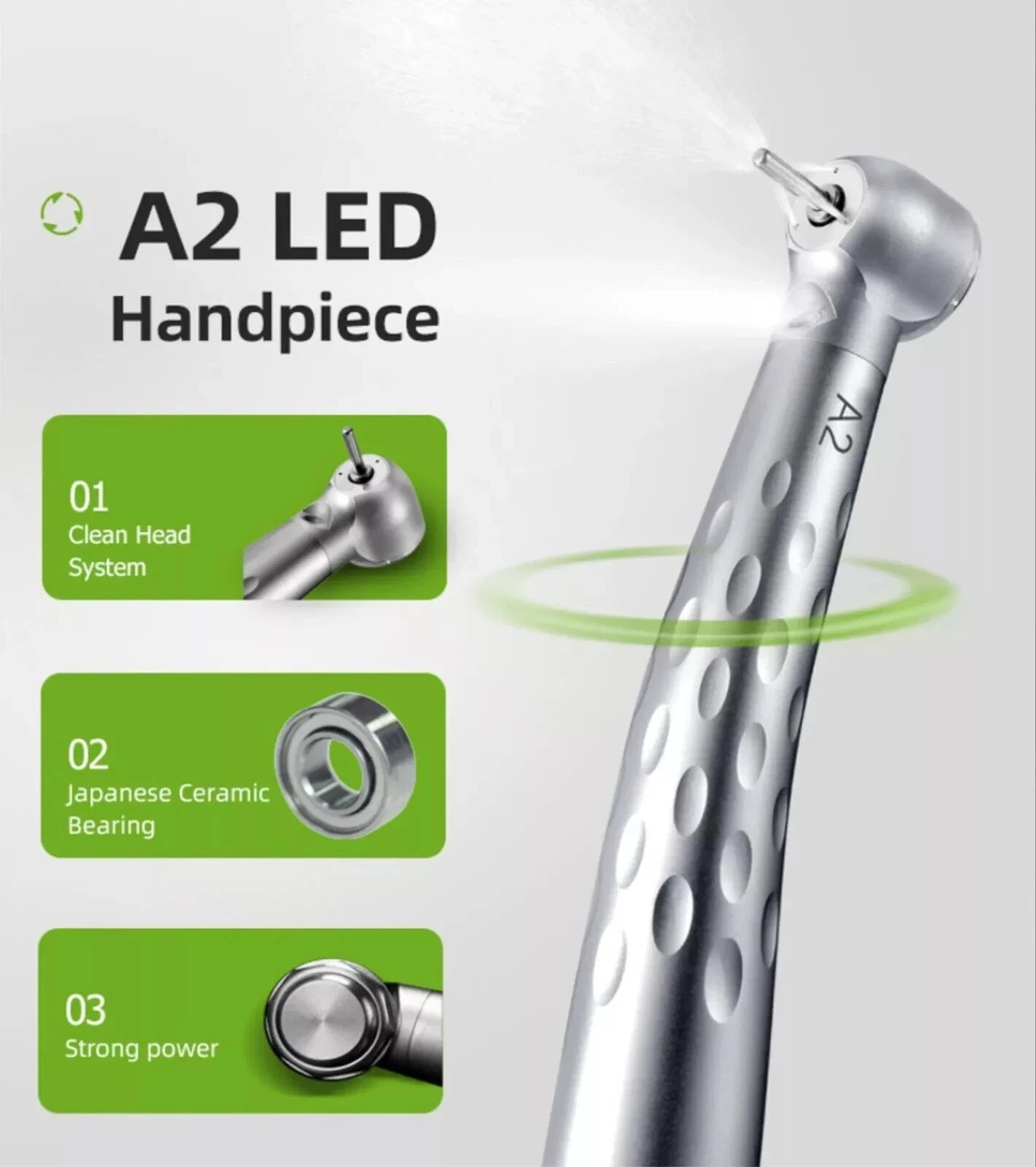 Apple A2 PRO Push Button Handpiece Premium Quality Turbine Dental 2 HOLE