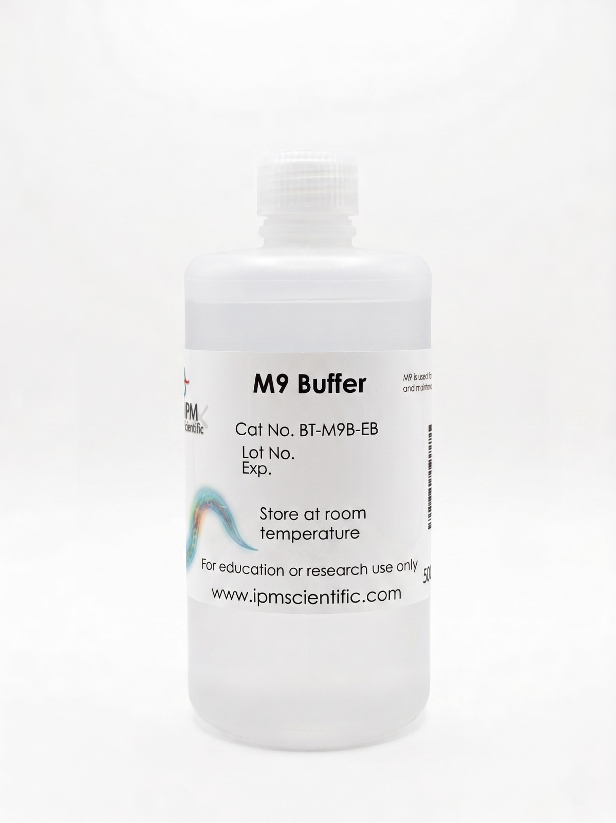 M9 Buffer-500ml, IPM Scientific, c. elegans, nematode, sterile, wash, solution
