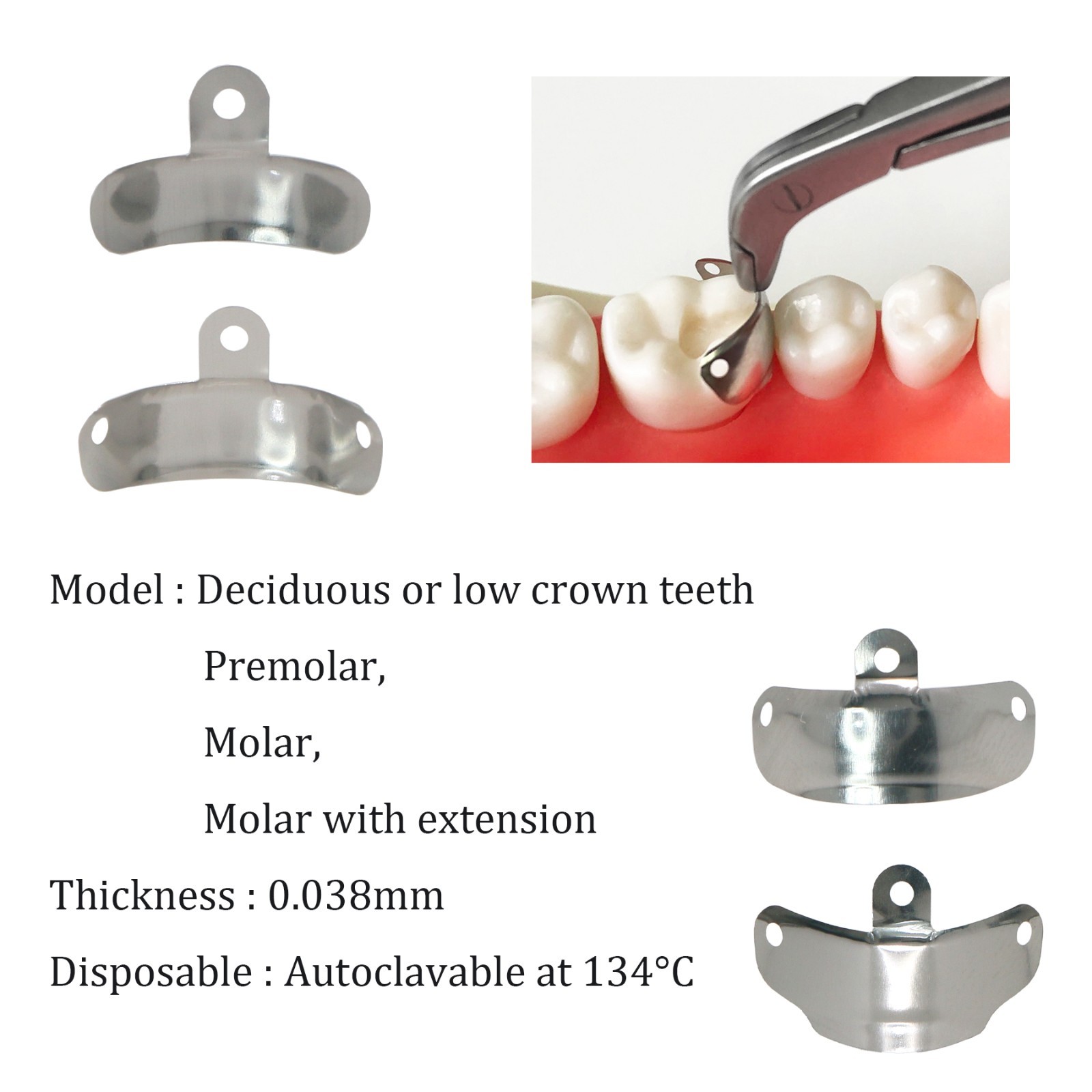 Dental Matrix Bands Ring Sectional Matrice 0.038mm Clamp Fit Palodent V3 System