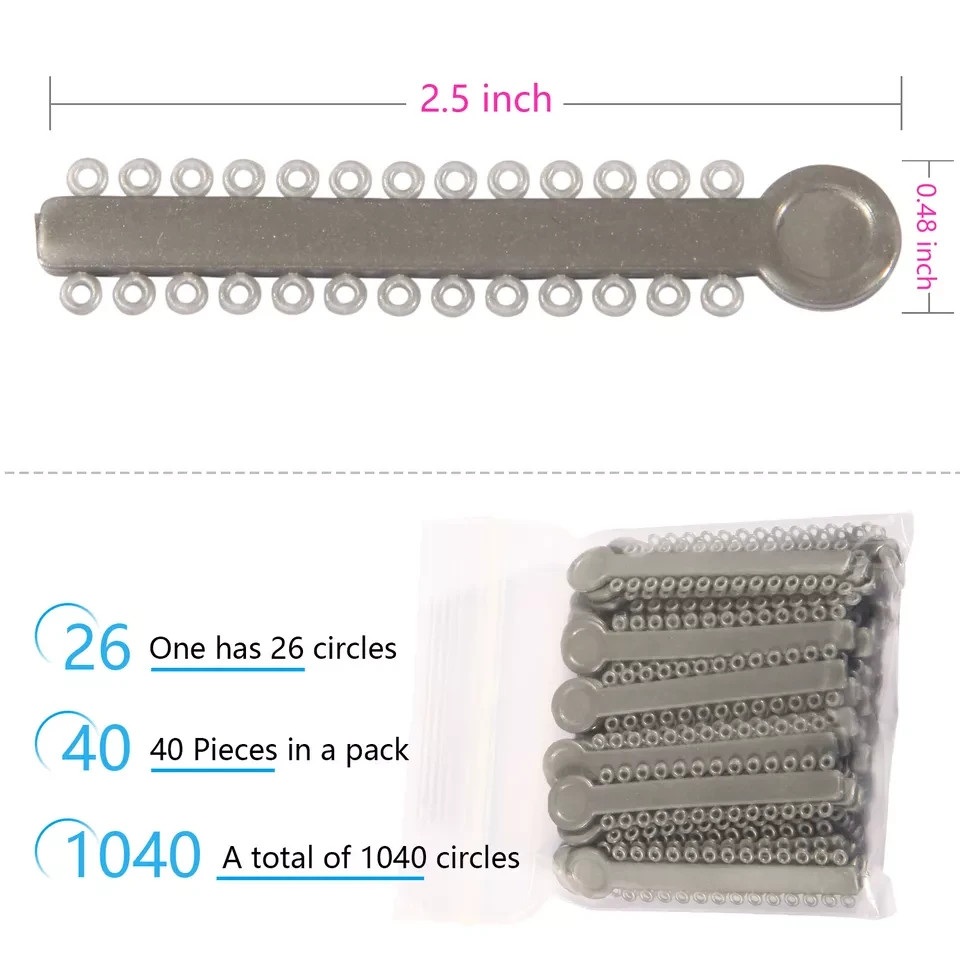 1 Bag Dental Orthodontic Ligature Ties Elastic Rubber Bands 45 Colors 1040 Pcs