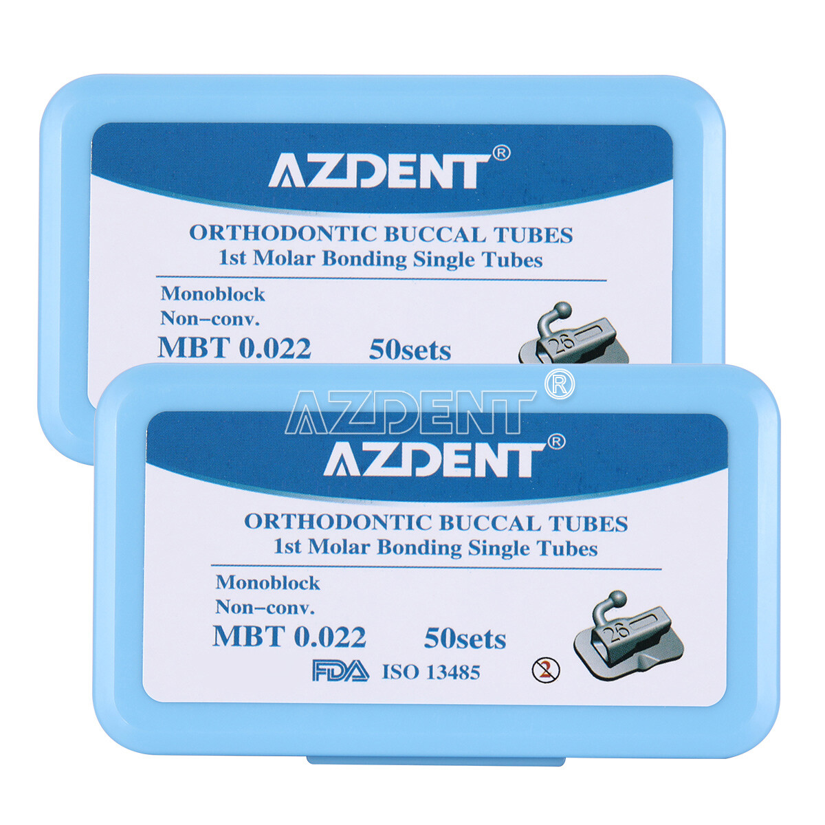 AZDENT Dental Orthodontic Buccal Tube 1st Molar Sgl MBT.022 Monoblock Bondable