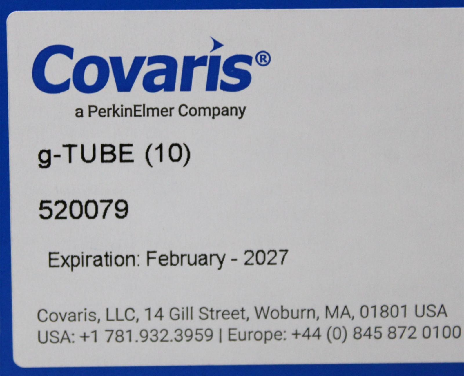 Covaris 10 Count G-Tube 520079 Sample Volume 150ul DNA/RNA Shearing