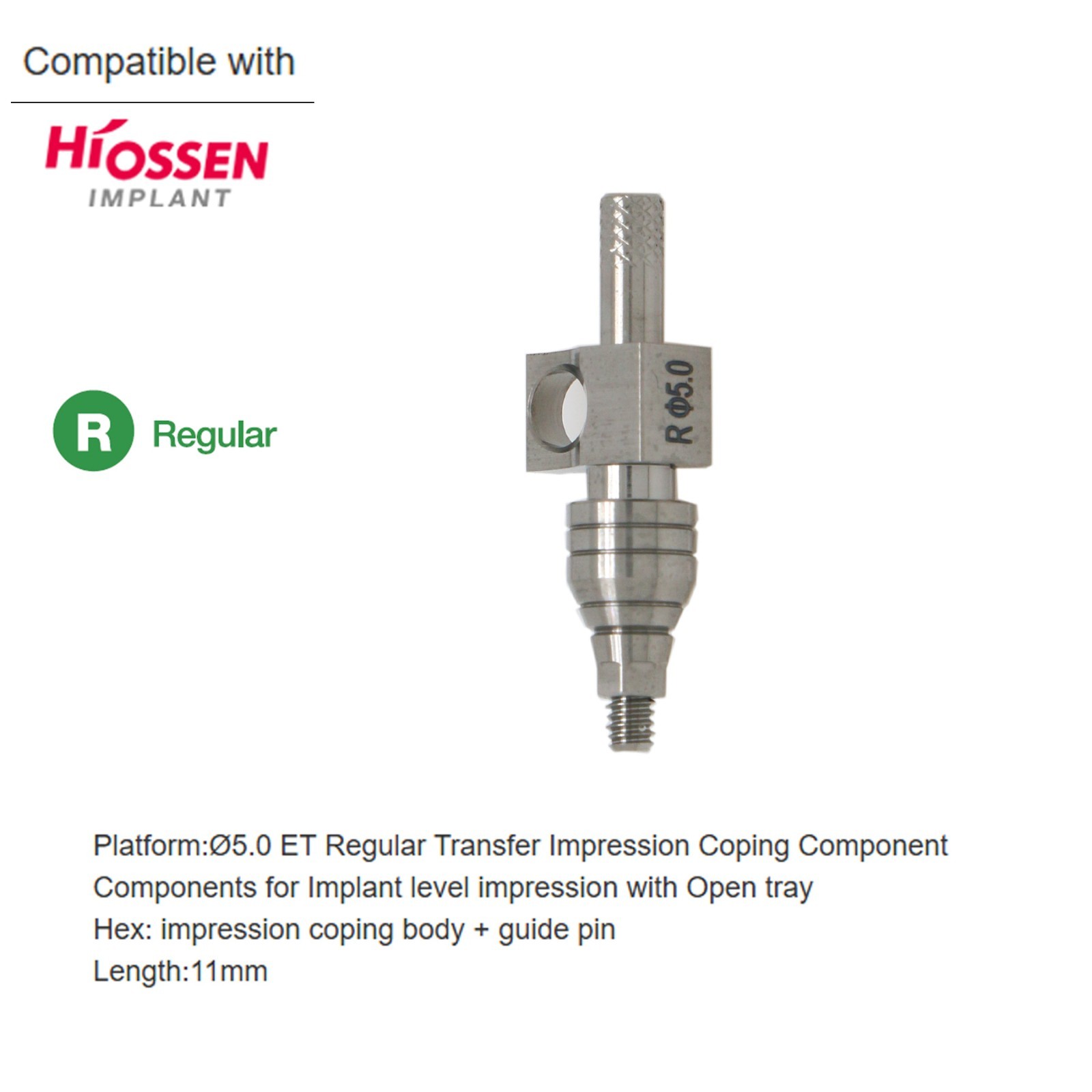 US Dental Impression open tray coping transfer Hiossen ET/Oss TS Hex Regular fit
