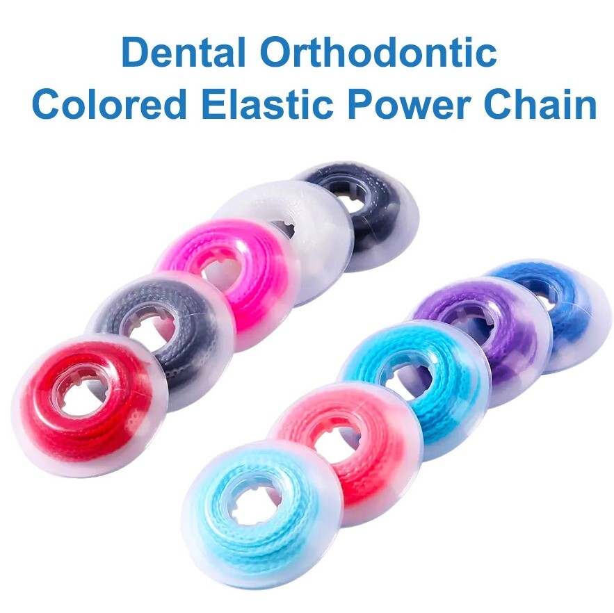 Dental Orthodontic Elastic Power Chains Ligature Ties Rubber Bands Bracket Brace