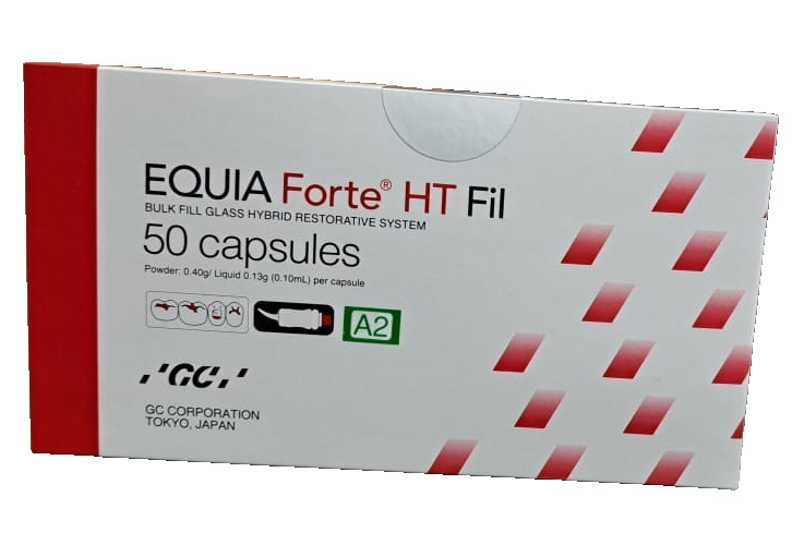 GC EQUIA Forte HT A2 50 Caps Bulk Fill Glass Hybrid Dental Restorative Fast Ship