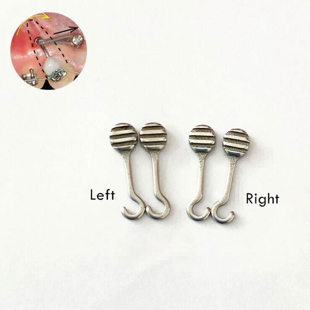 10Pcs/pack Dental Orthodontic Bondable Sliding Crimpable Hook Long Curved