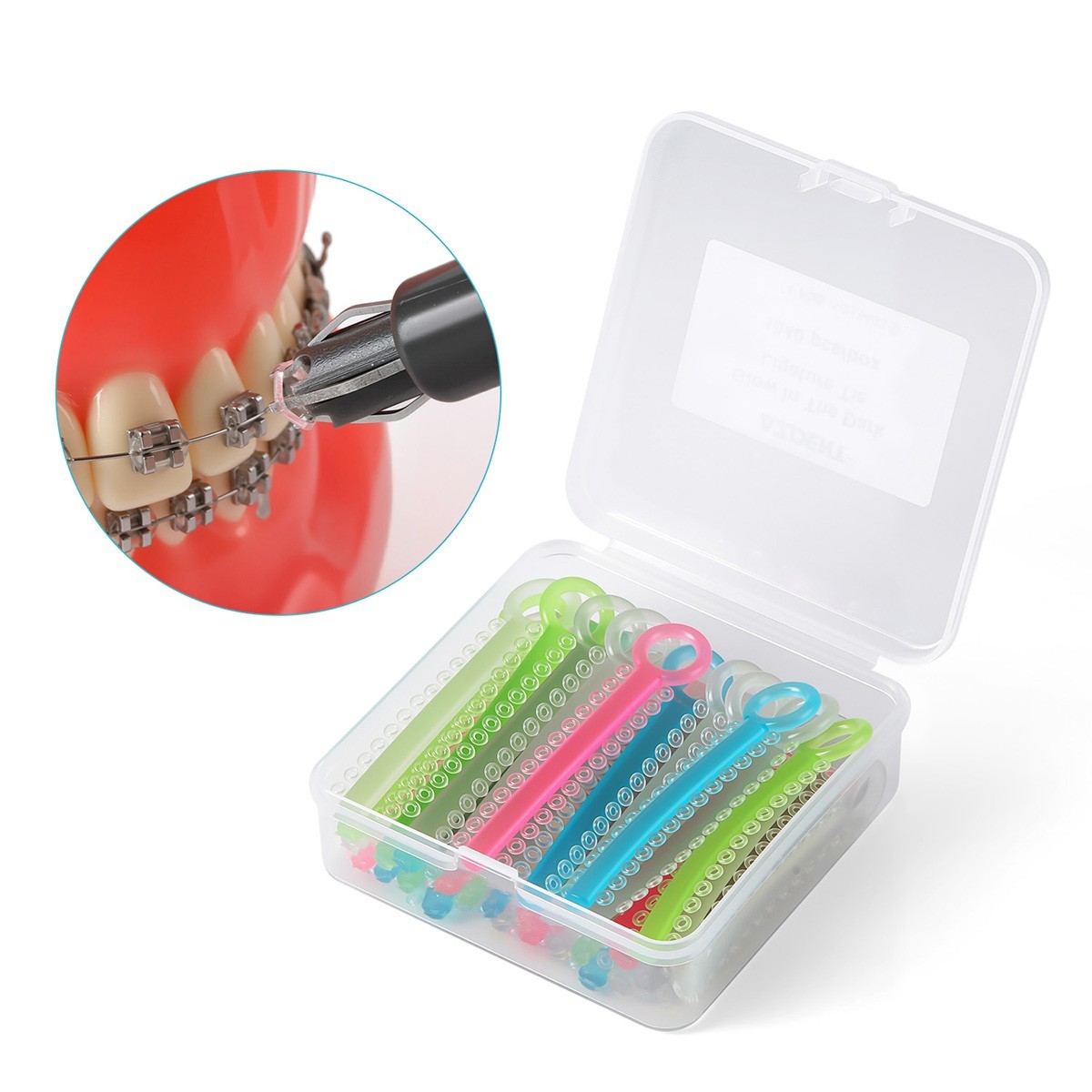 1040pcs/box Dental Orthodontic Ligature Ties Elastic Rubber Bands Dark Light Mix