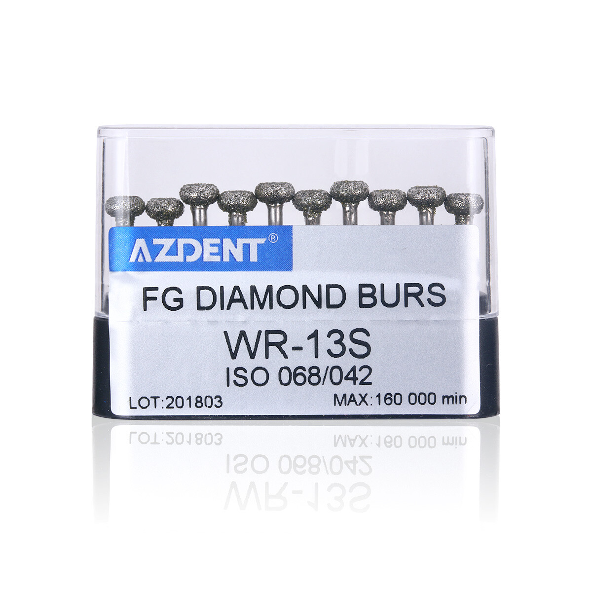 10pcs FG Dental Diamond Burs WR-13S High Speed For Lingual Fossa Polishing Molar