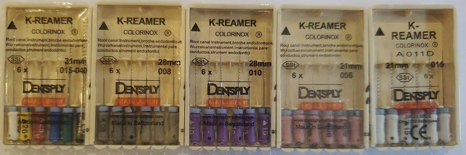 Dentsply Maillefer K-Reamer Endodontic Dental Files 5 Packs any size 21 mm