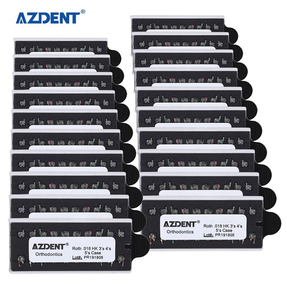 AZDENT Dental Orthodontic MIM Monoblock Bracket Braces Mini Roth 018 Hooks 3-4-5