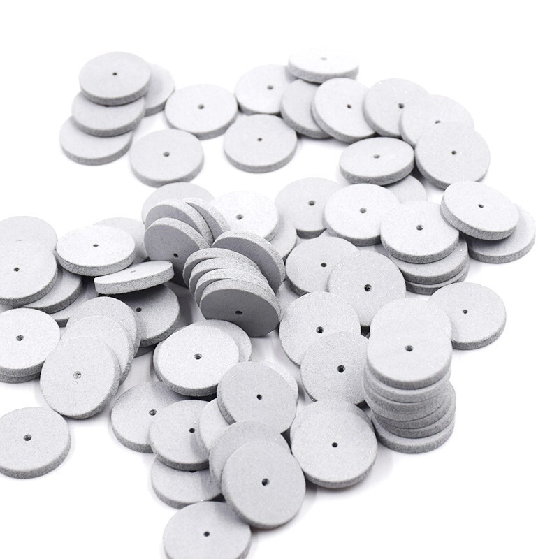 50Pc Dental White Resin Porcelain Silicone Rubber Coarse Polishing Wheels Polish
