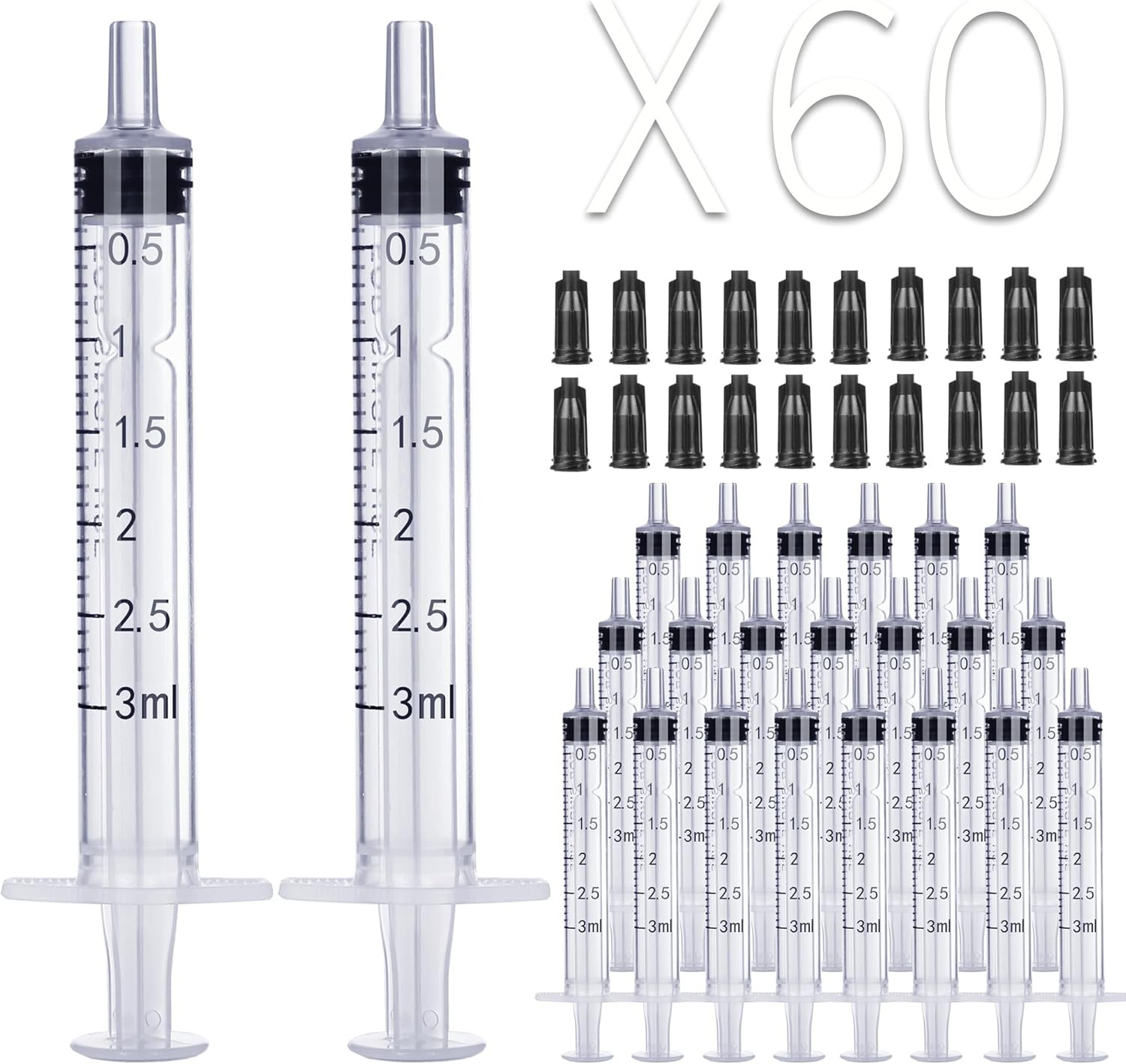 60Pack 5Ml Syringe without Needle – 5 Ml Small Plastic Syringes Sterile Individu