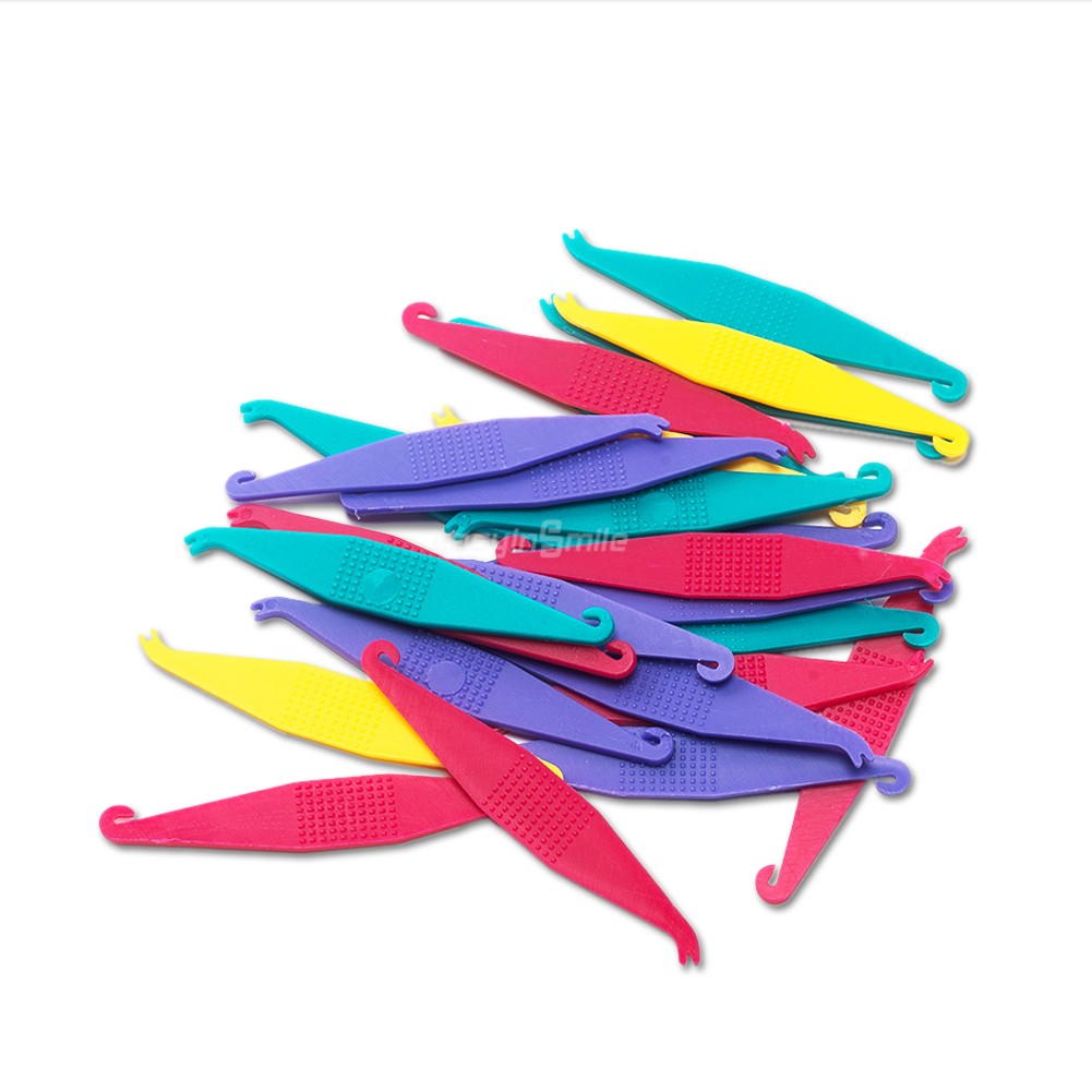 100Pcs Dental Orthodontic Placers 6cm Elastic Rubber Band Mix Color For Braces