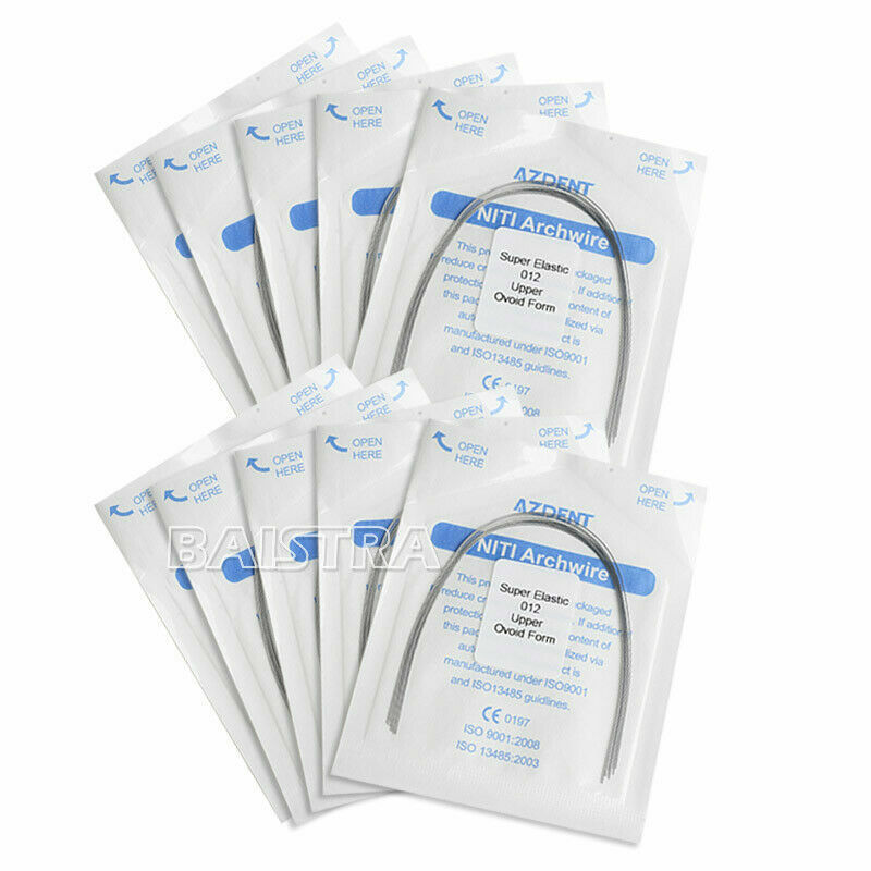 AZDENT Dental Orthodontic Arch Wire Super Elastic Niti Round Ovoid Form All Size