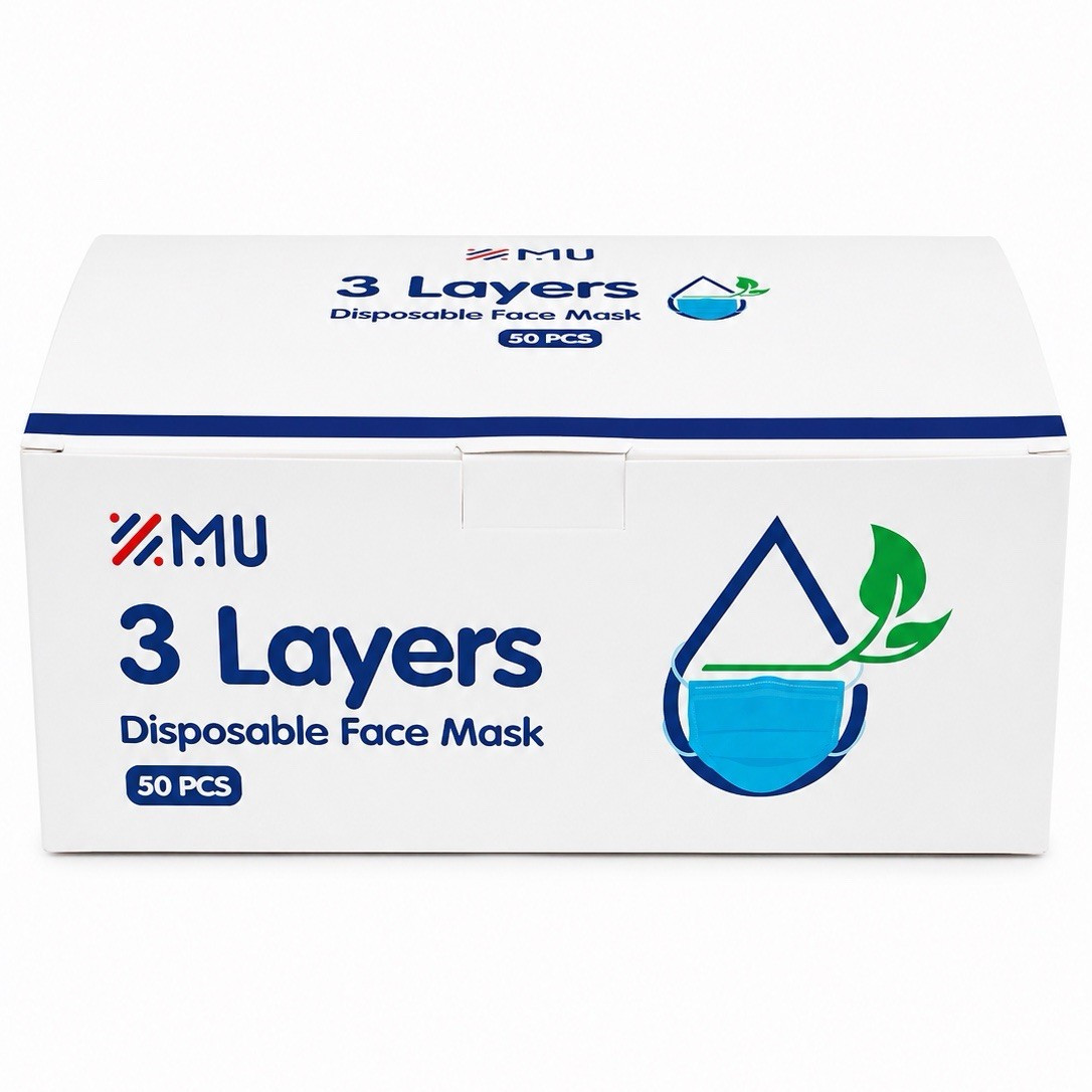 MU 3 Layers Disposable Face Mask, 50 PCS – 3 Layer Disposable Face Masks