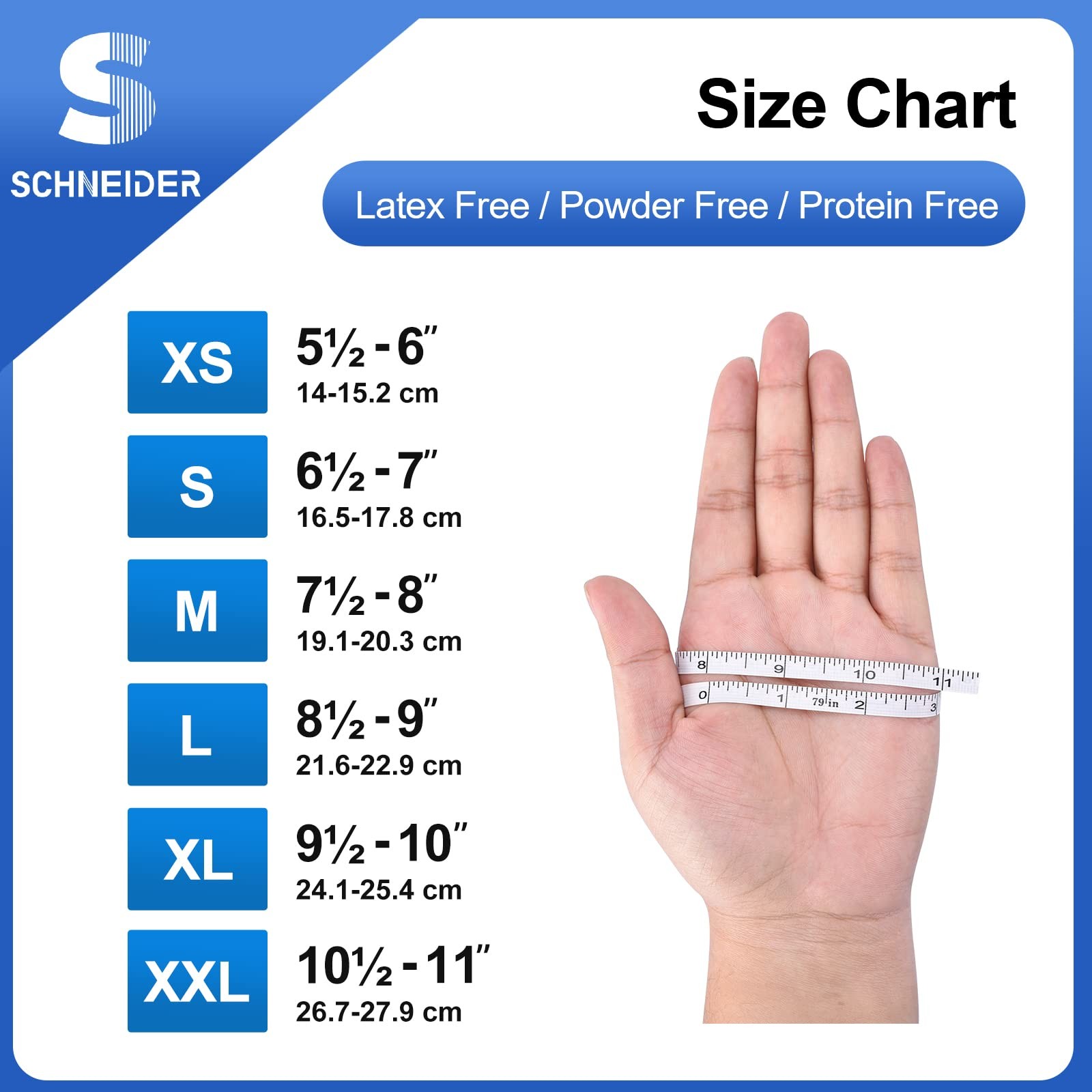 Schneider Nitrile Exam Gloves, 4 Mil, Blue, Small 100-ct Box, Gloves Disposa…