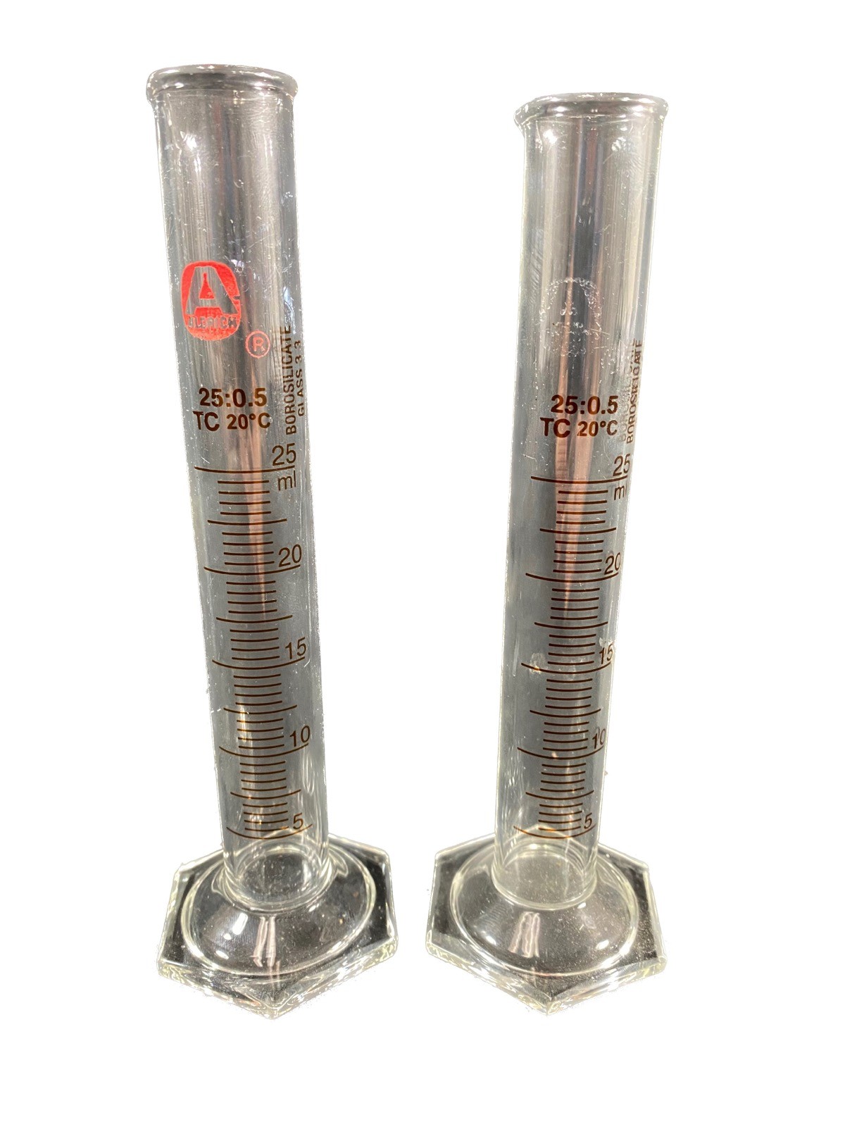 ALDRICH Glass 25mL TC 25:0.5 Graduated Cylinder (2/pk)