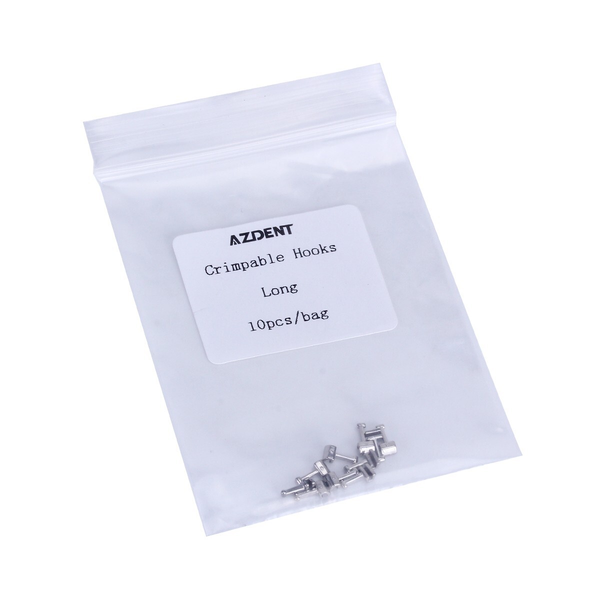 5x Dental Orthodontic Crimpable Hook Long type Elastic Lined 10 pcs/pack AZDENT