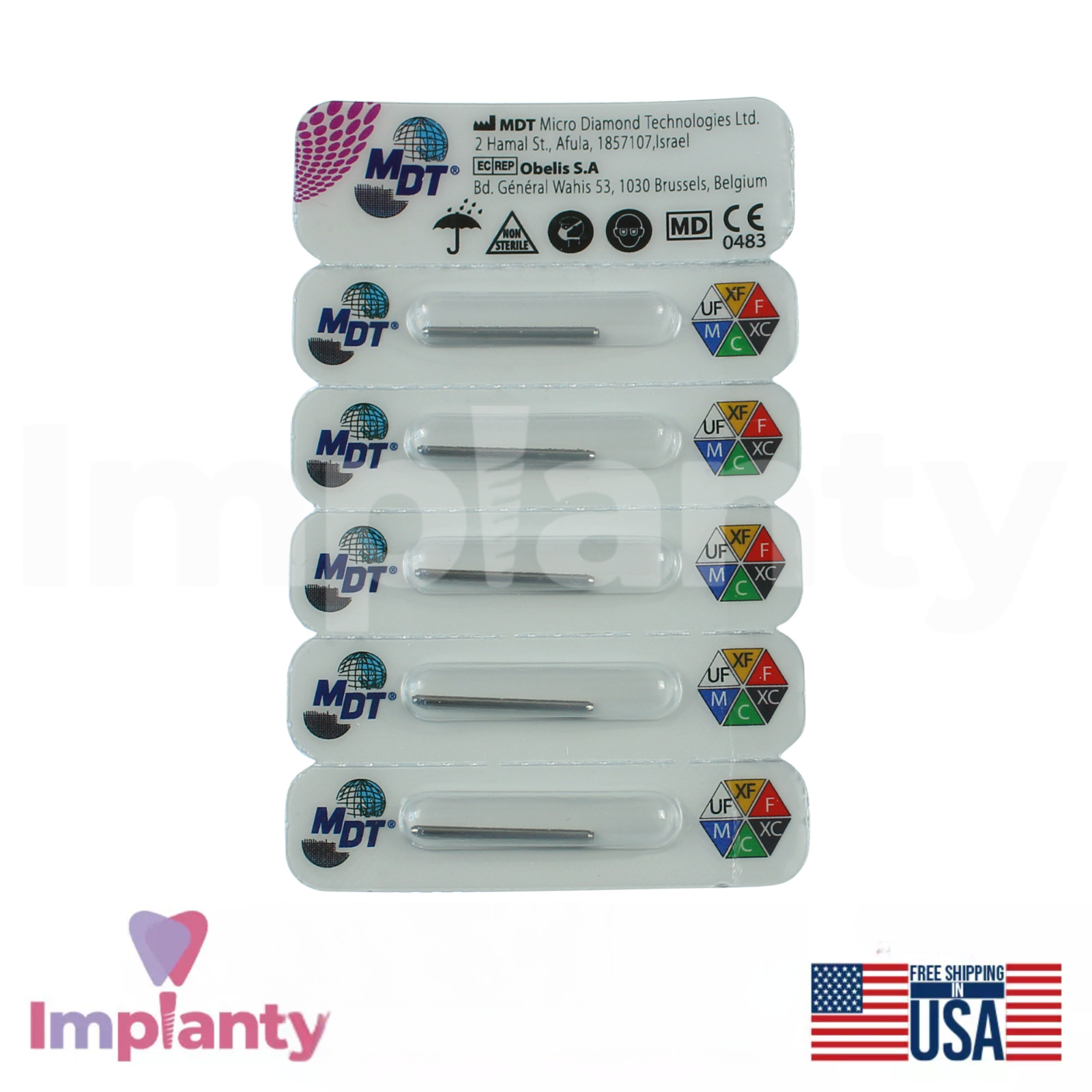 MDT Dental Round End Cutting FG Diamond Burs 179 Contour Smoothing Crown Prep