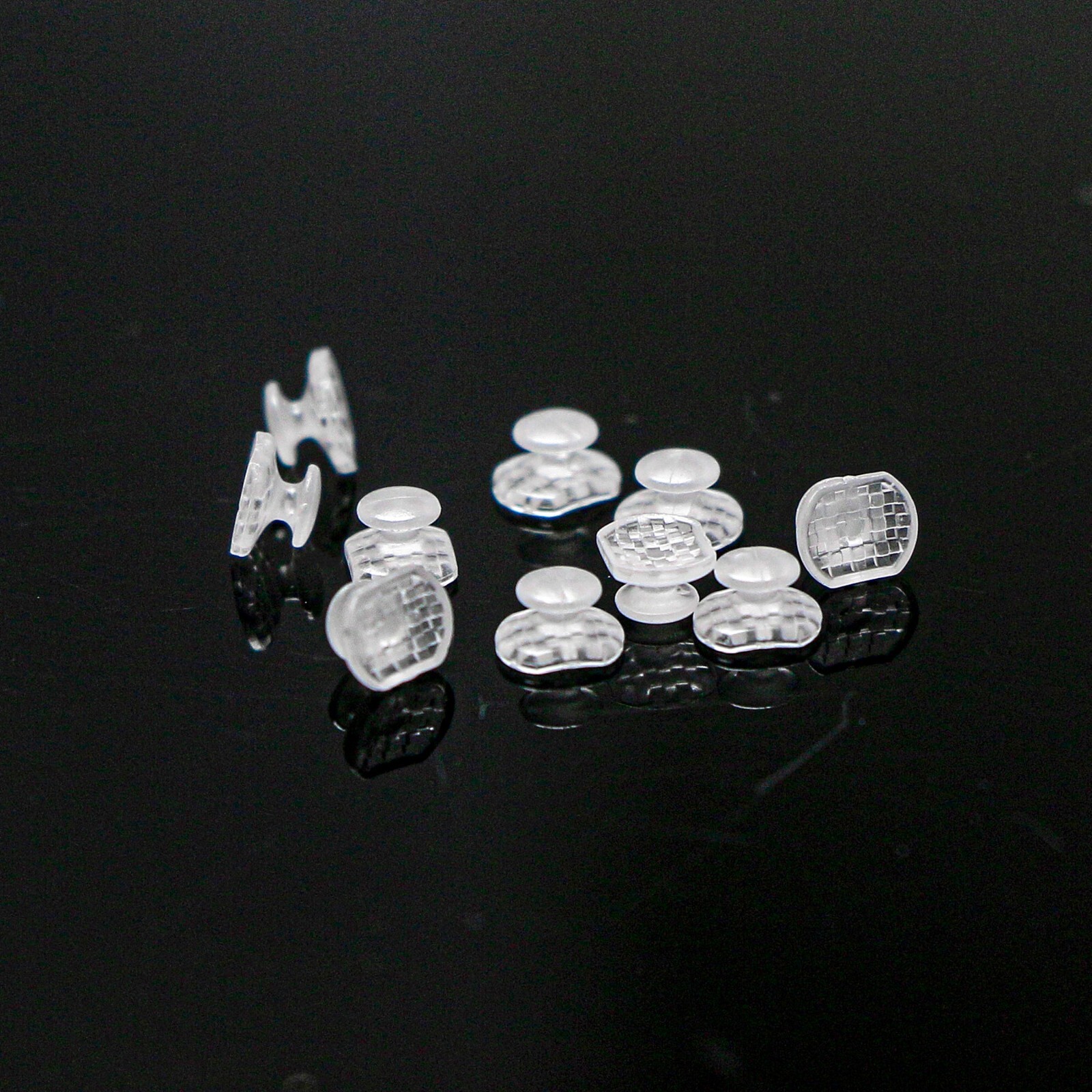 Dental Orthodontic Bondable Clear Ceramic Lingual Button Round/Rectangular Bases